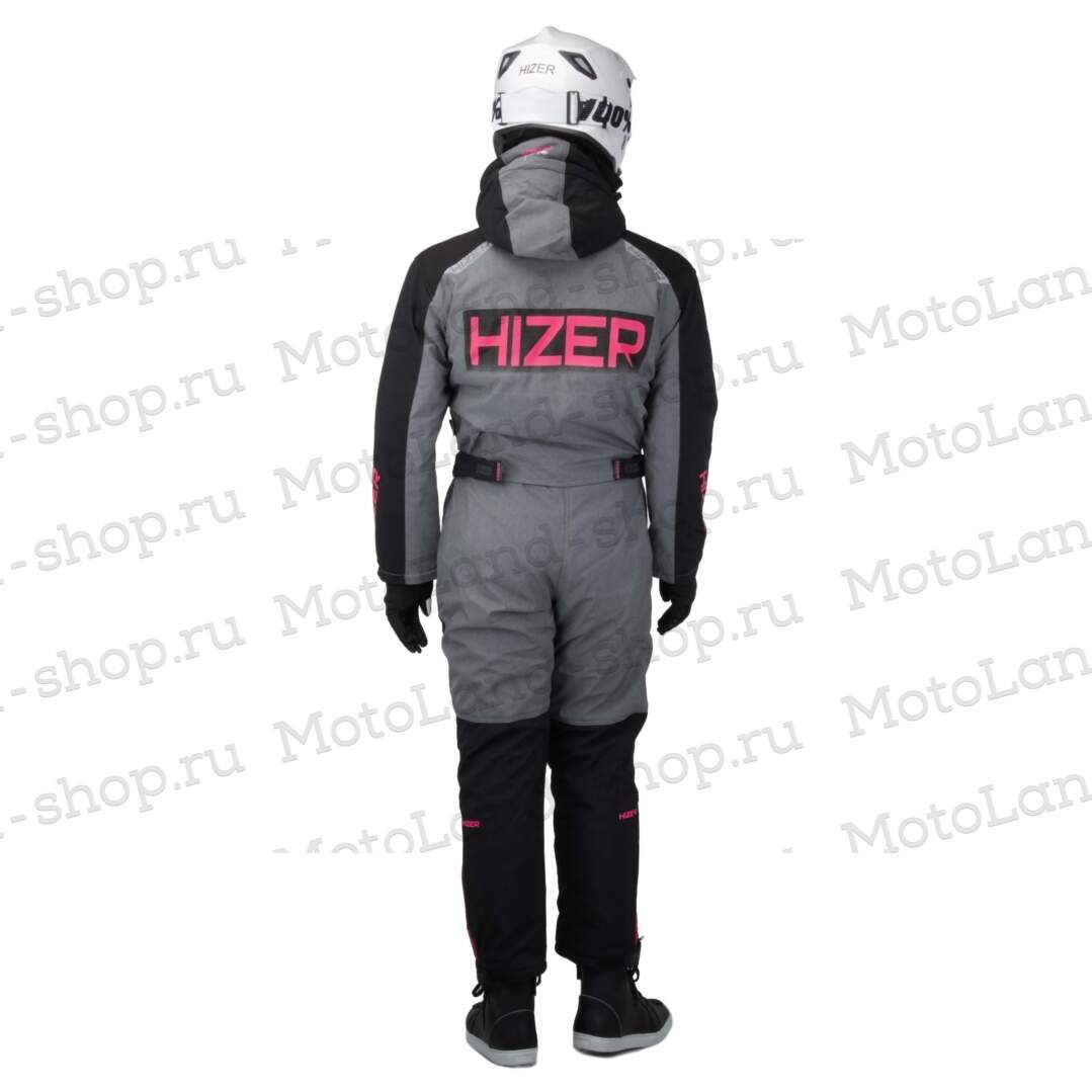 Комбинезон для снегохода (женский) HIZER №4 black-gray (текстиль) (L)