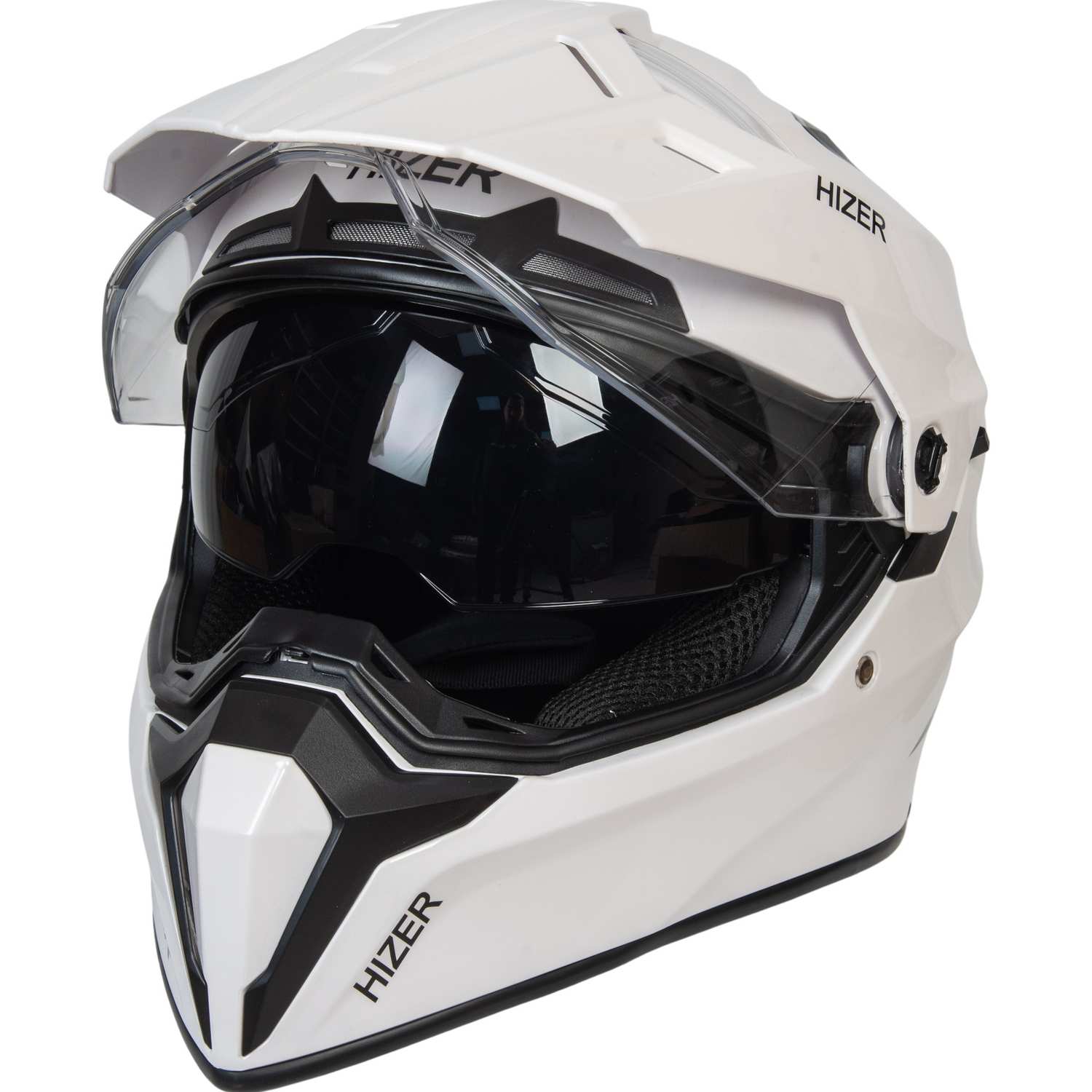 Шлем мото мотард HIZER J6808 №3 (S) white (2 визора)