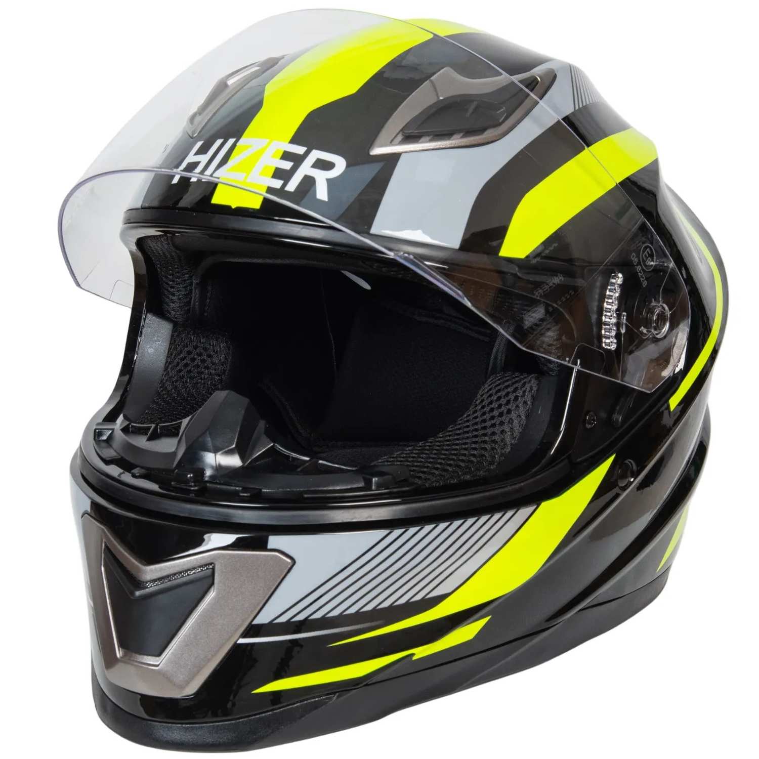 Шлем мото интеграл HIZER B562 №1 (L)  black/yellow