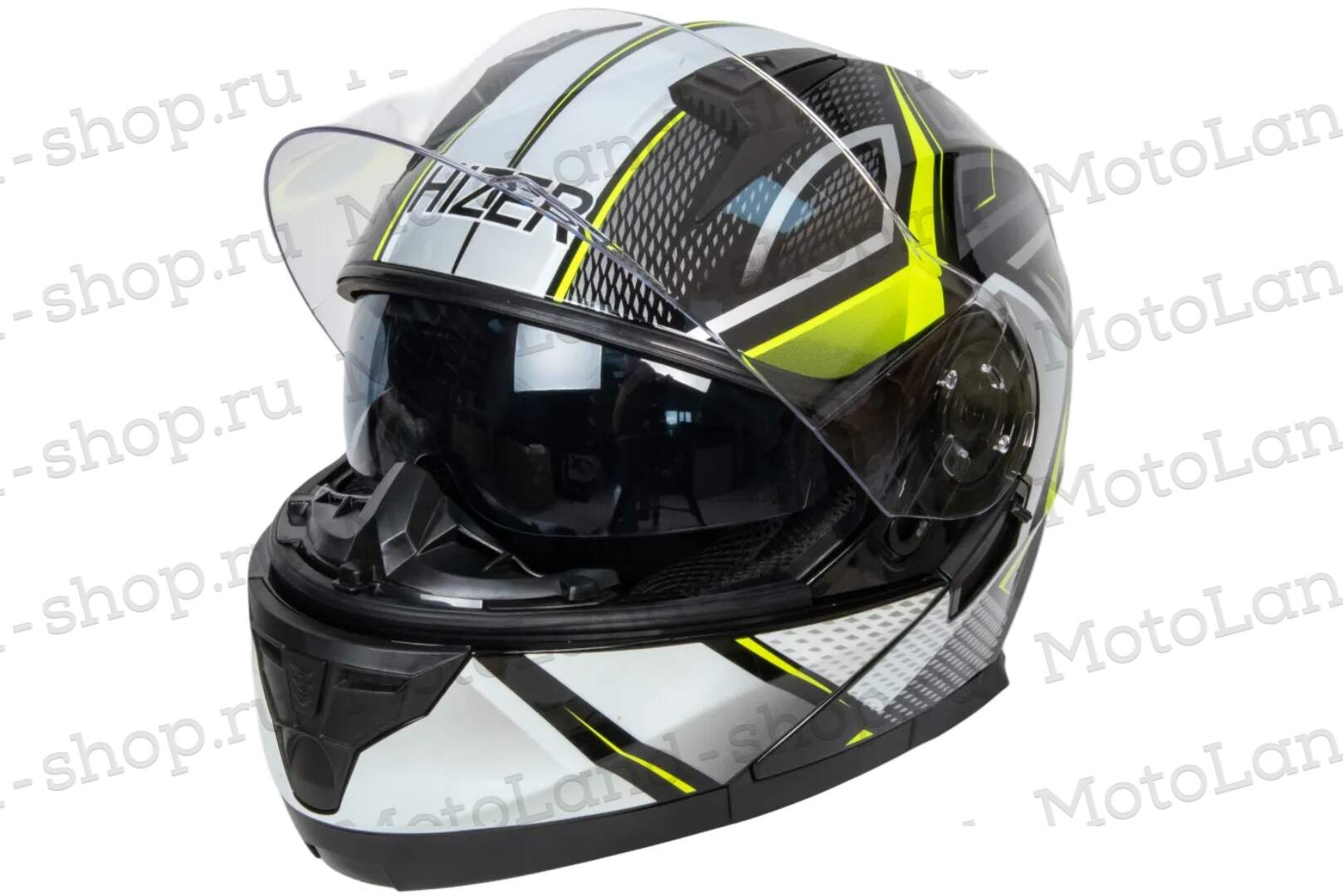 Шлем мото интеграл HIZER B5162 №3 (M)  black/lemon Шлем мото интеграл HIZER B5162 №3 (M)  black/lemon