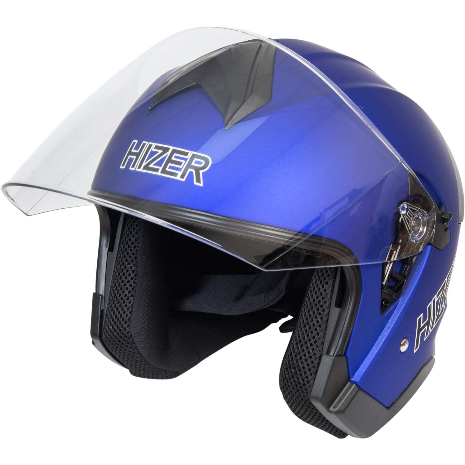 Шлем мото открытый HIZER J232 №2 (S) matte blue (2 визора)