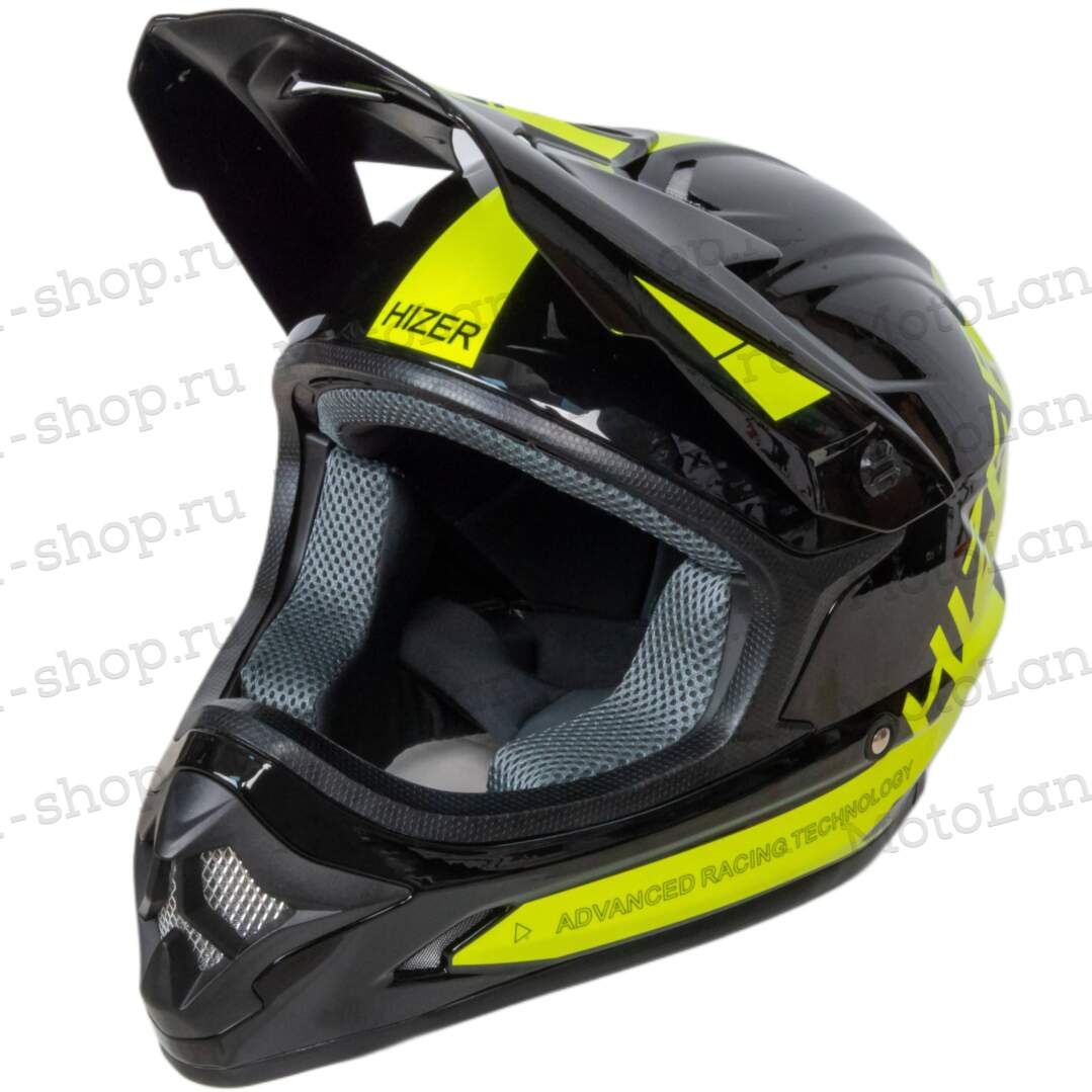 Шлем мото кроссовый HIZER J6805 №1 (XL) black/yellow