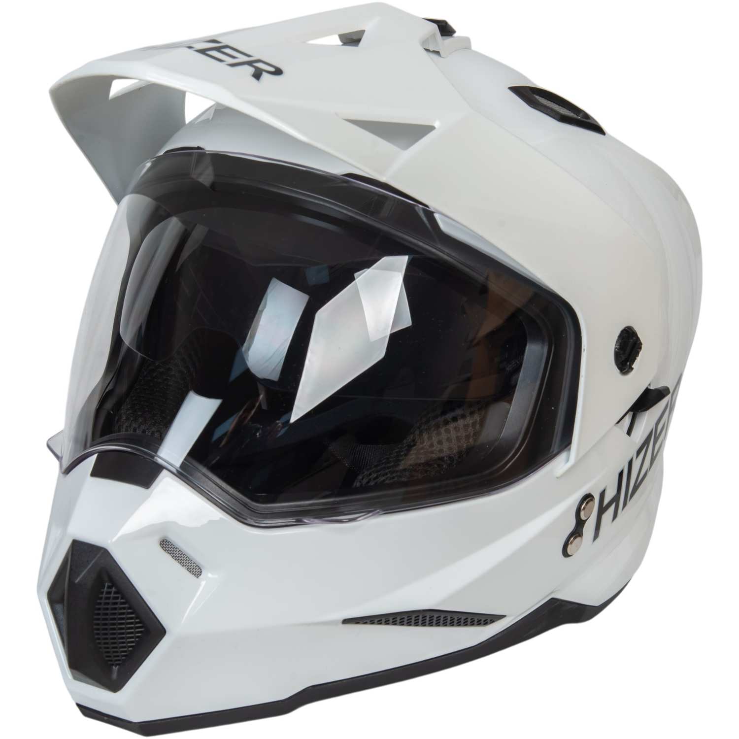 Шлем мото мотард HIZER J6802 №2 (L) white (2 визора)