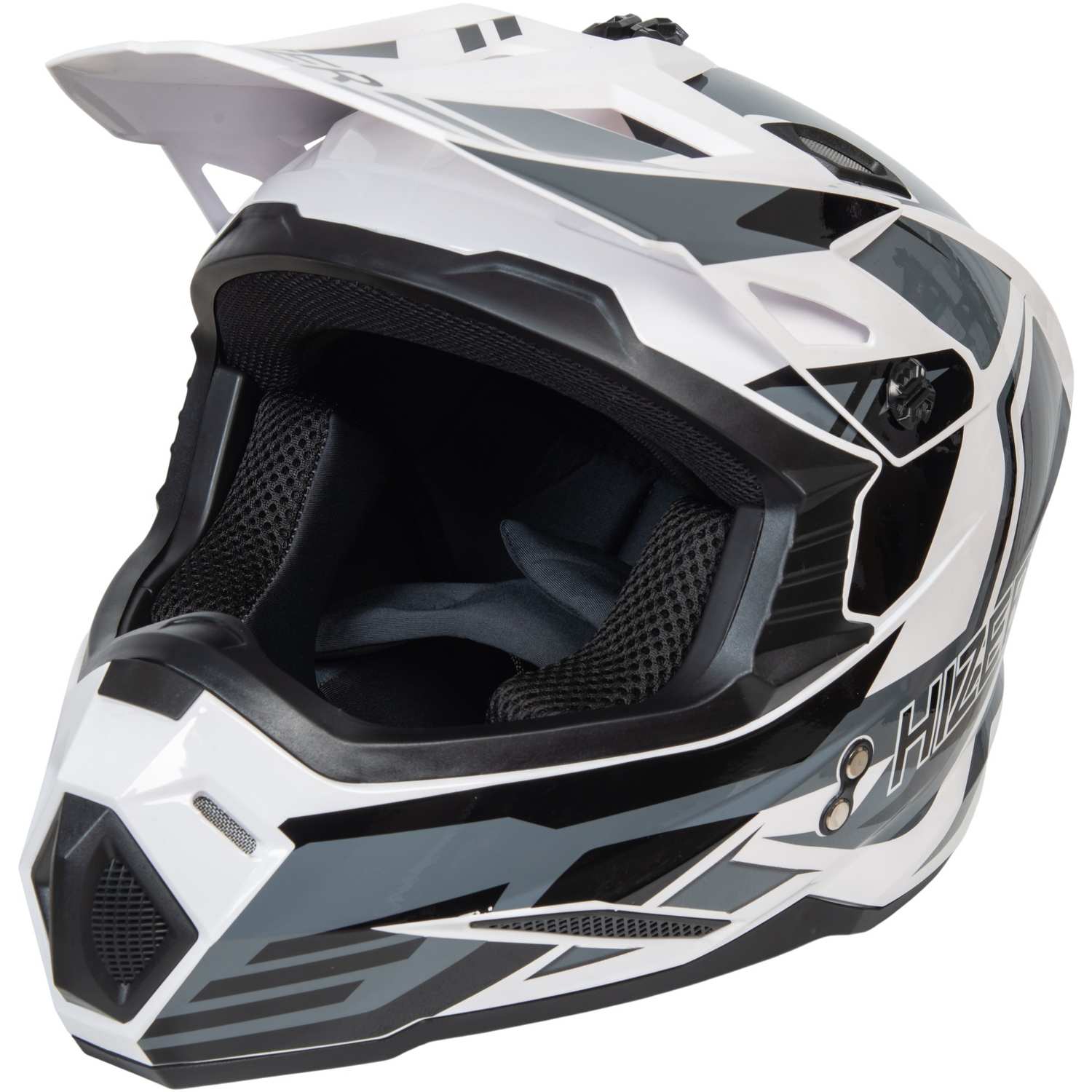 Шлем мото кроссовый HIZER J6801 №4 (L) white/gray