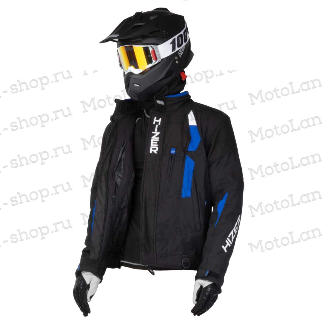 Куртка для снегохода HIZER №2 black-blue (текстиль) (XXXL)