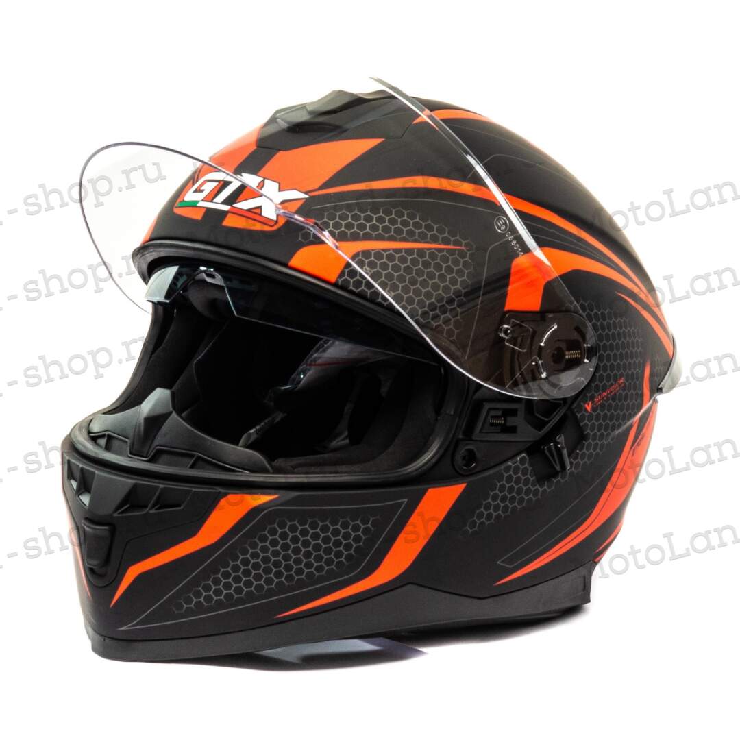 Шлем мото интеграл GTX 5672 №4 (S) BLACK/RED GREY