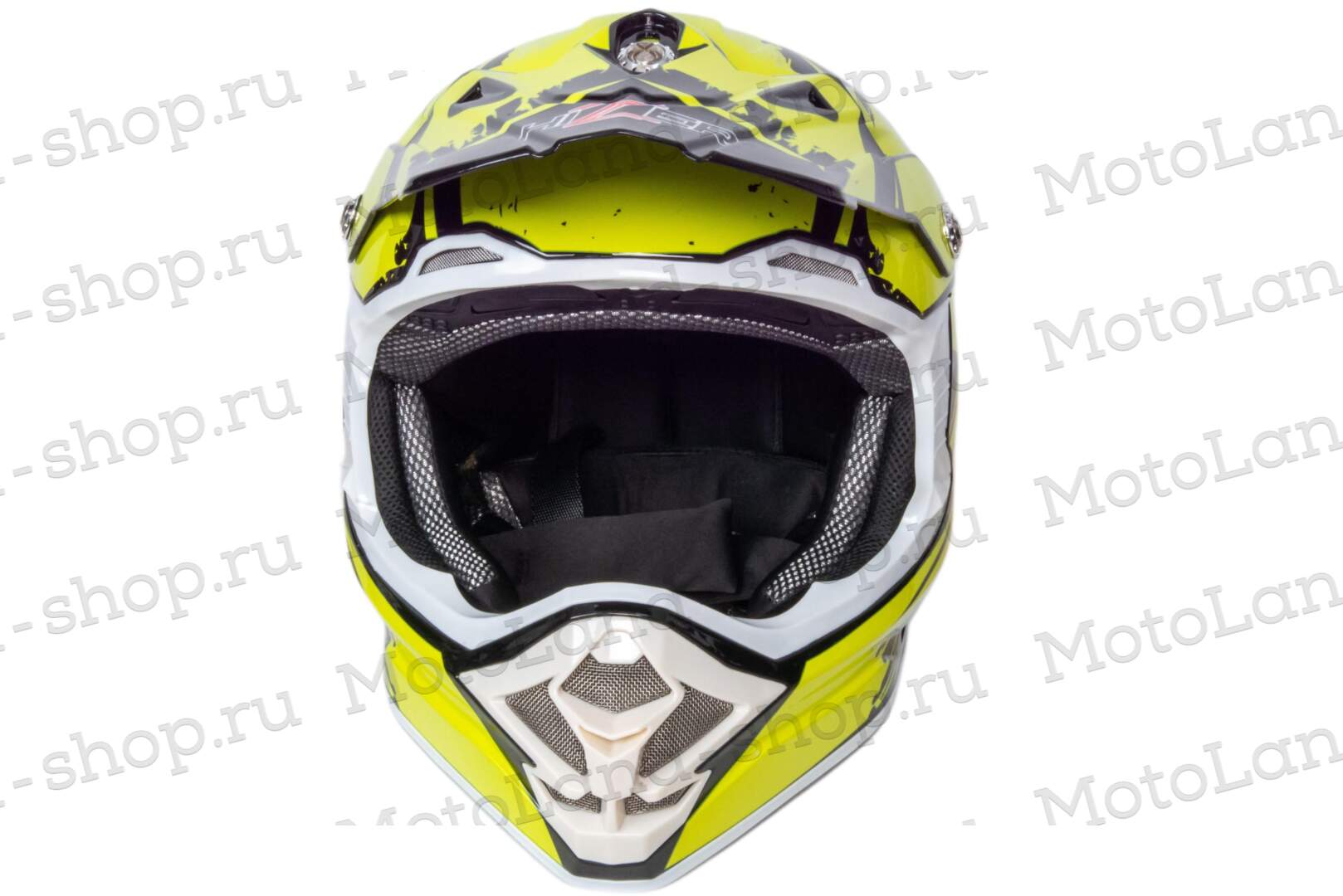 Шлем мото кроссовый HIZER B6195 №2 (M) black/yellow