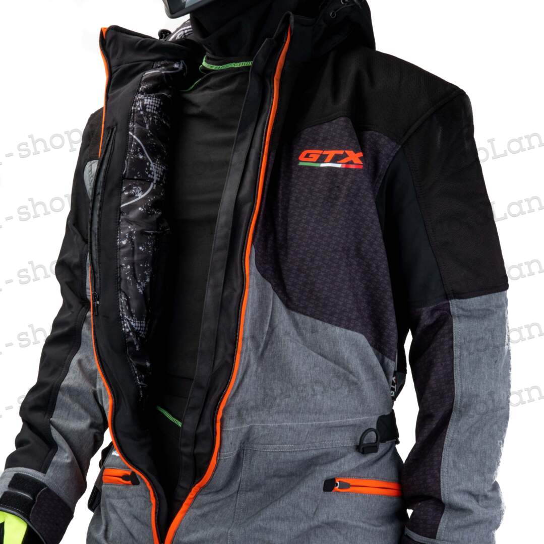 Комбинезон для снегохода GTX №3 black-orange (текстиль) (XXXL)