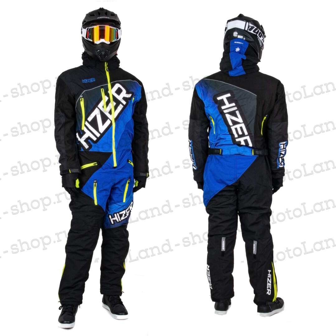 Комбинезон для снегохода HIZER №2 black-blue (текстиль) (XL)