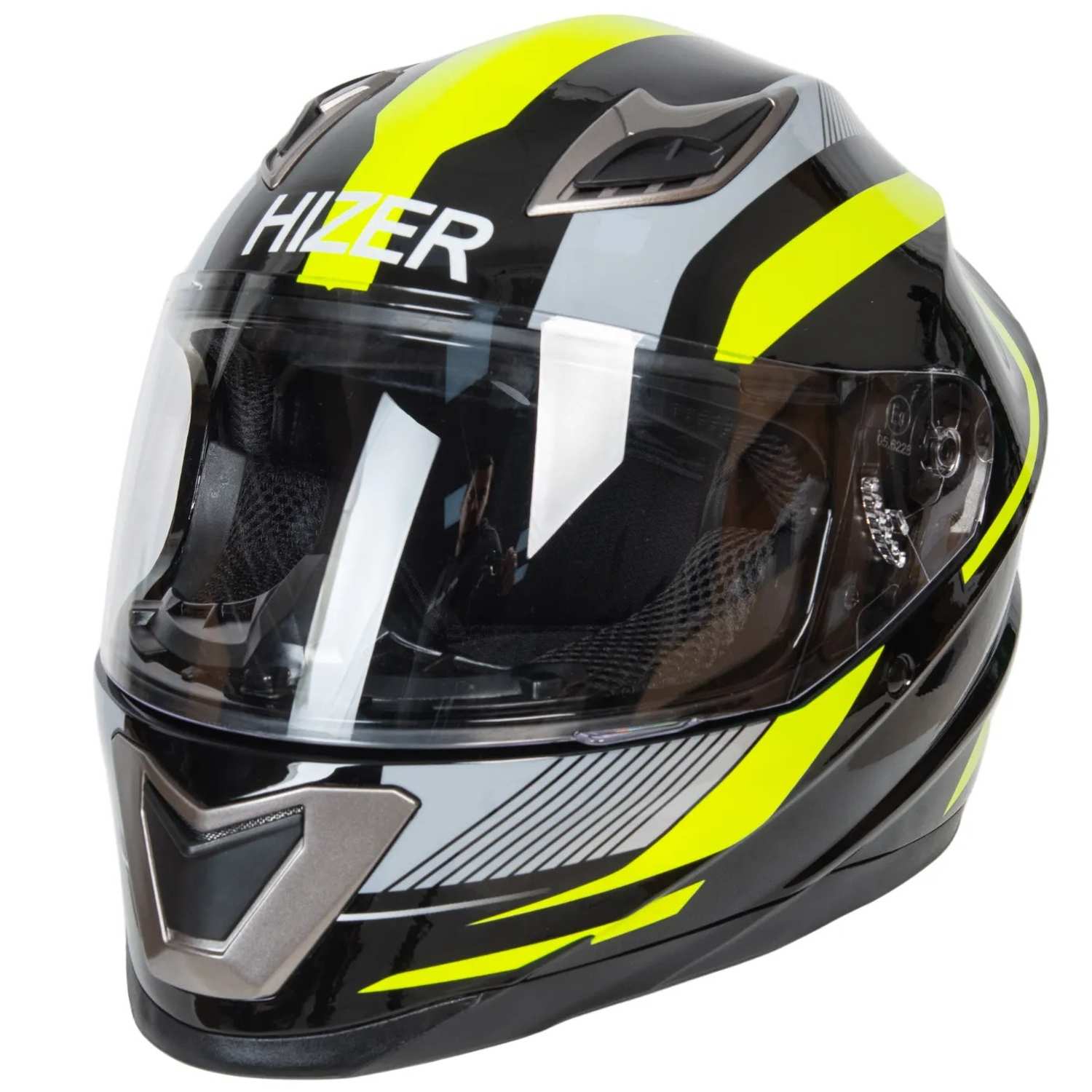 Шлем мото интеграл HIZER B562 №1 (M)  black/yellow