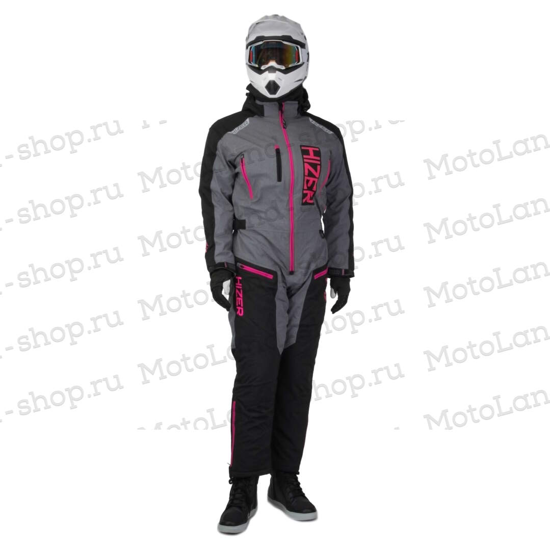 Комбинезон для снегохода (женский) HIZER №4 black-gray (текстиль) (XL)