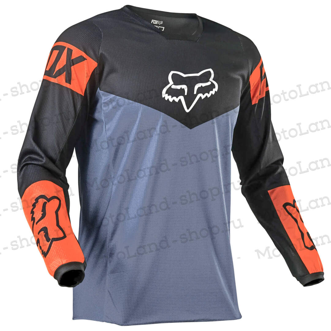 Джерси/футболка для мотокросса (детская) FOX №4 / Grey/Orange (рост 145-155 см)