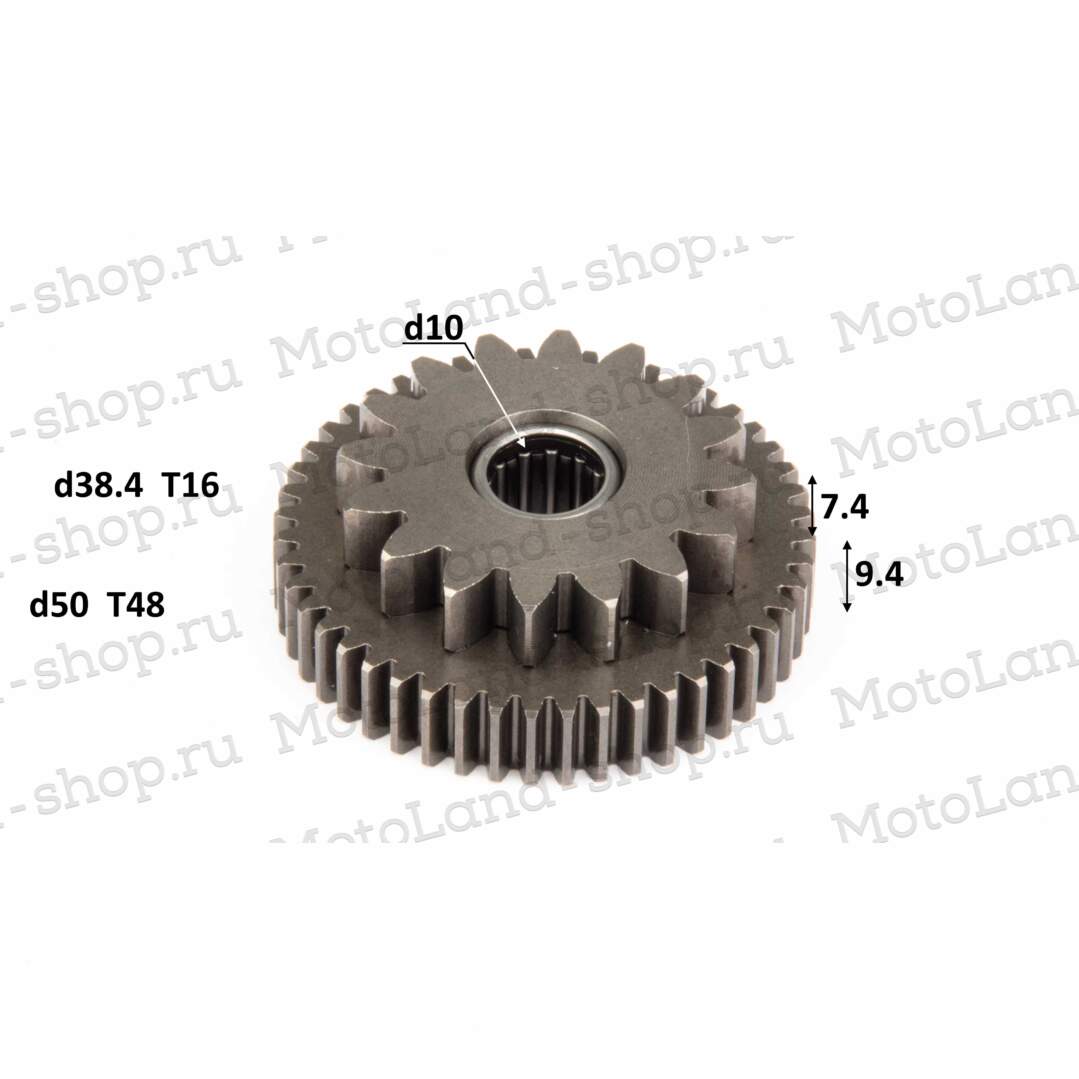 Шестерня большая двойная редуктора стартера 166MM M7 2str 250см3 LONCIN