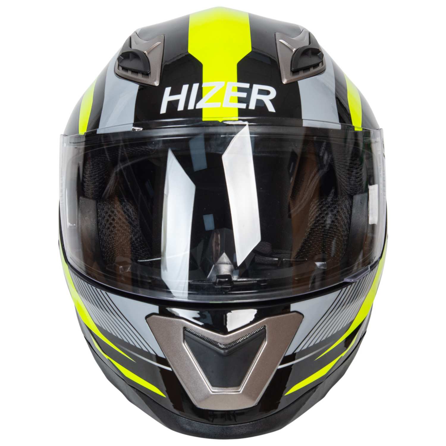 Шлем мото интеграл HIZER B562 №1 (XL)  black/yellow