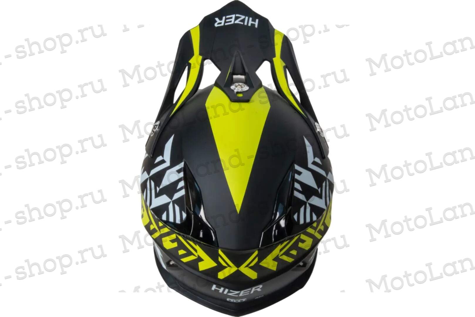 Шлем мото кроссовый HIZER 211 №2 (M)  black/green (подростковый)