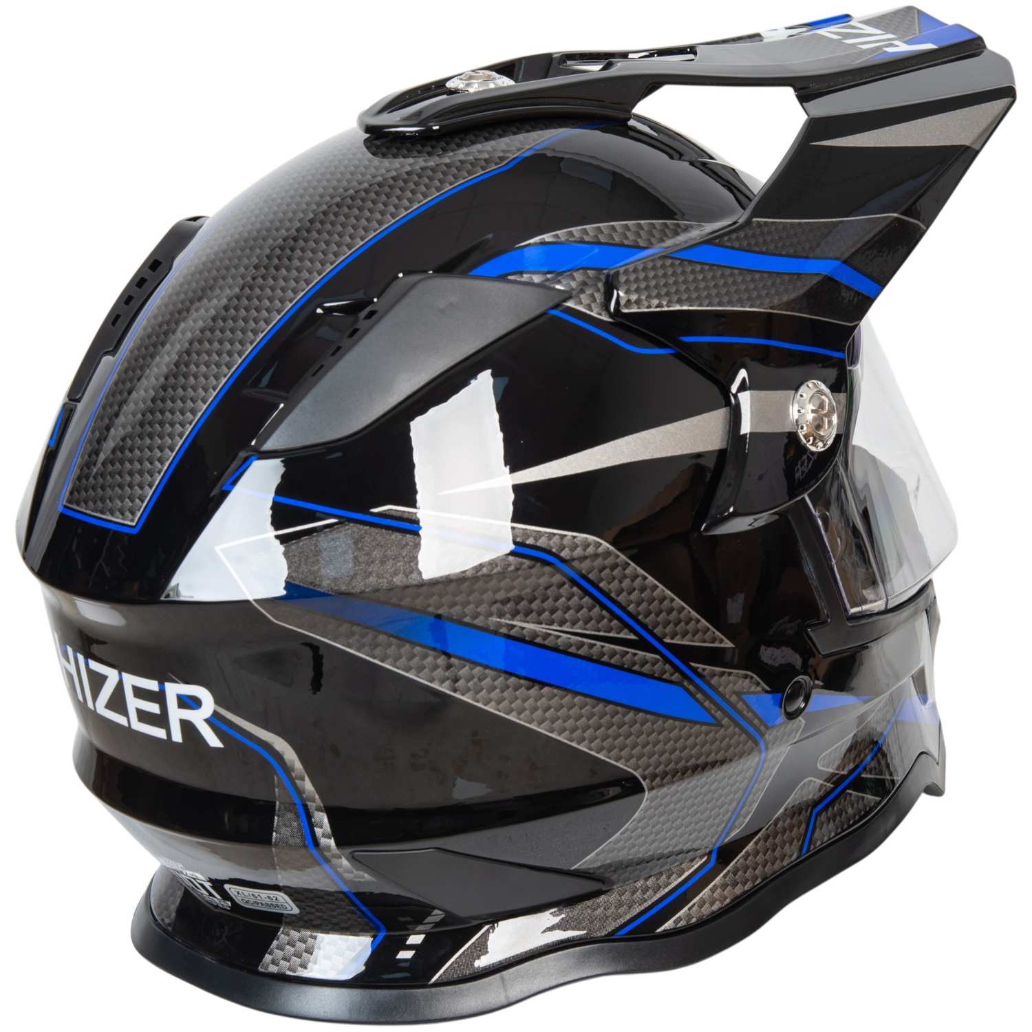 Шлем мото мотард HIZER B6197-1 №6 (S) black/blue