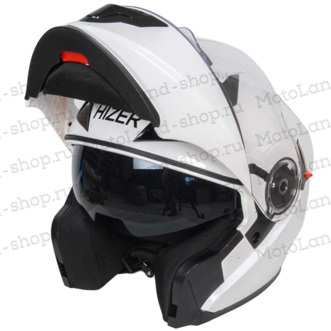 Шлем мото модуляр HIZER 627 (XL) white (2 визора)