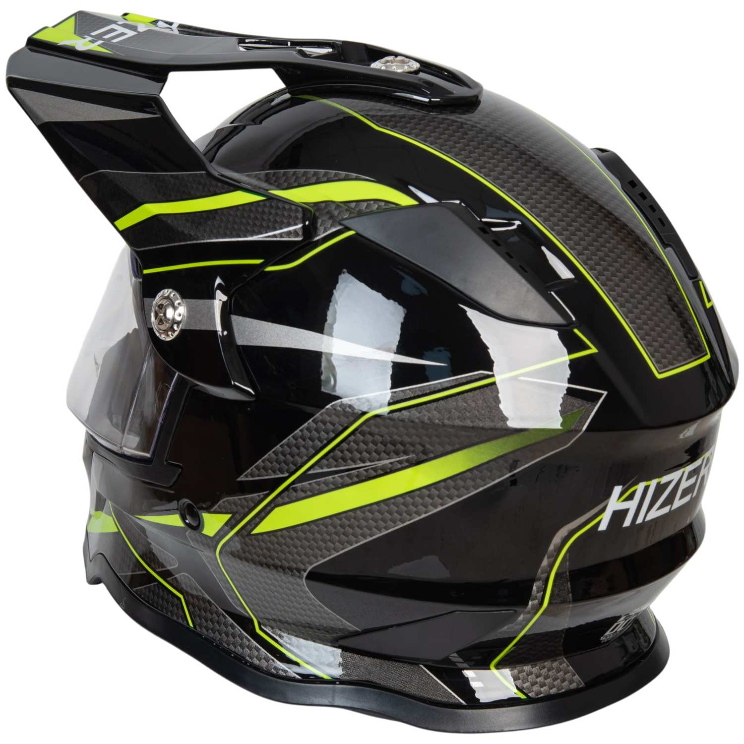 Шлем мото мотард HIZER B6197-1 №4 (S) black/yellow купить в