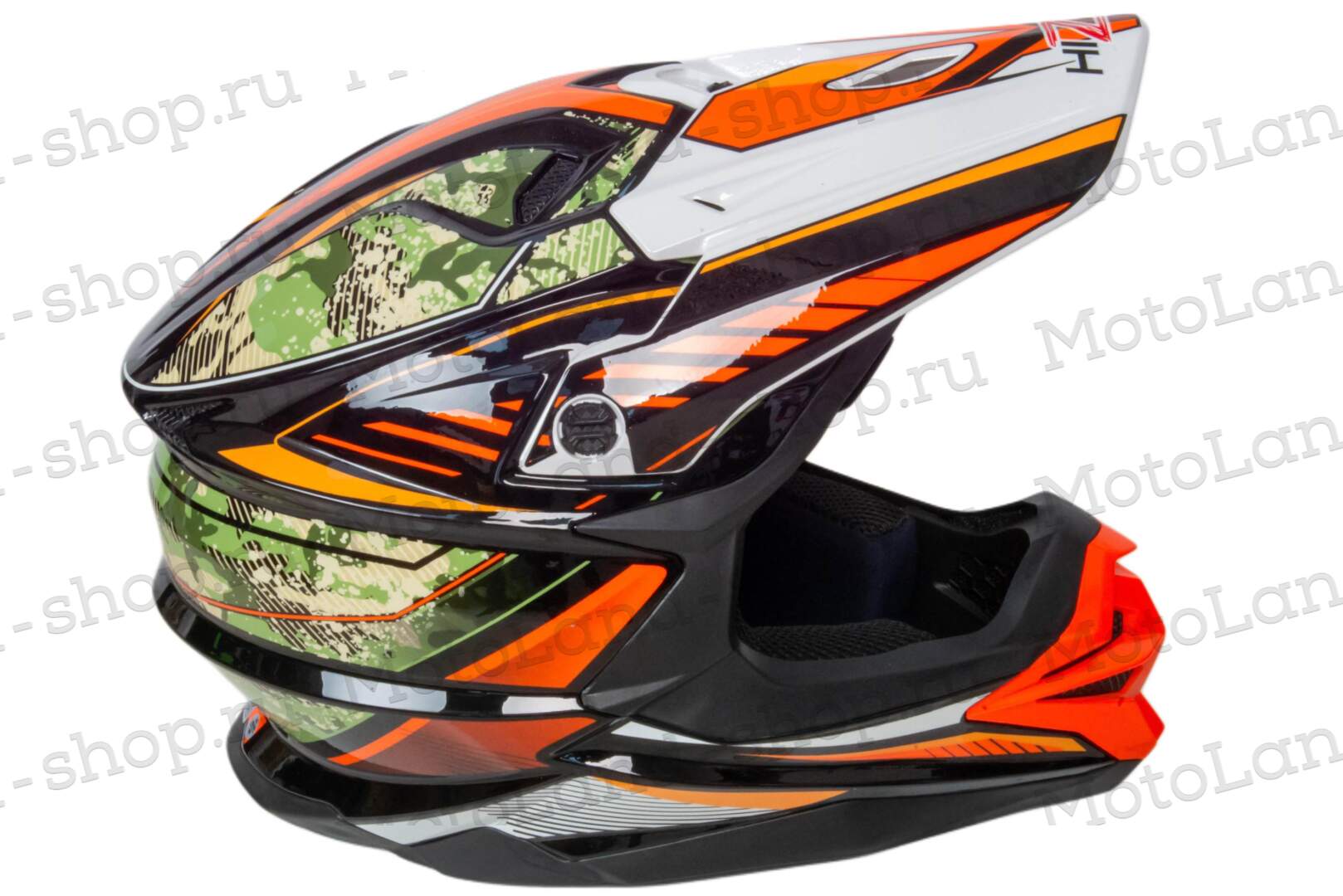 Шлем мото кроссовый HIZER J6803 №6 (L) BLACK/BLUE/GREEN