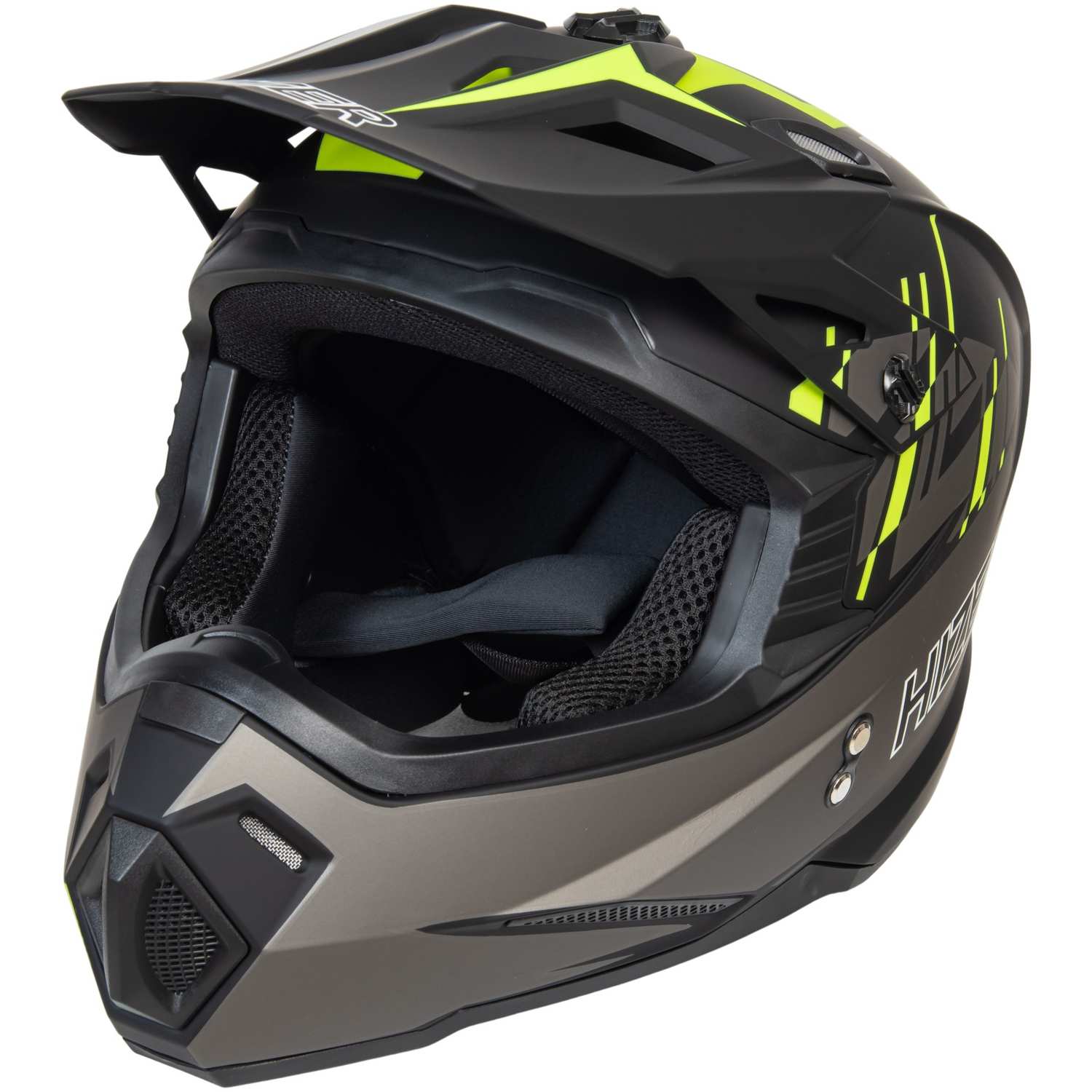 Шлем мото кроссовый HIZER J6801 №1 (M) gray/lemon