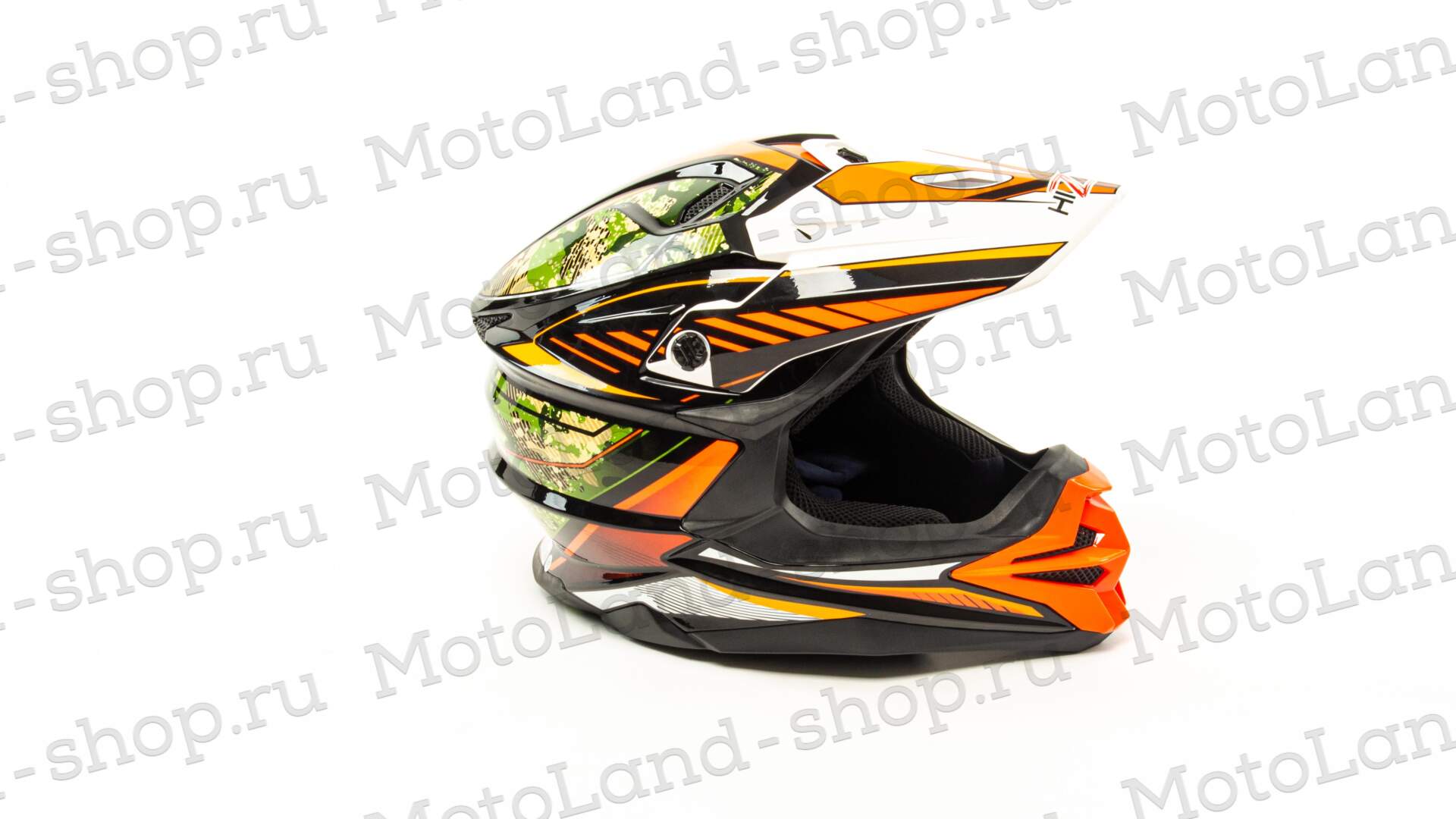 Шлем мото кроссовый HIZER J6803 №4 (XL) BLACK/GREEN/ORANGE