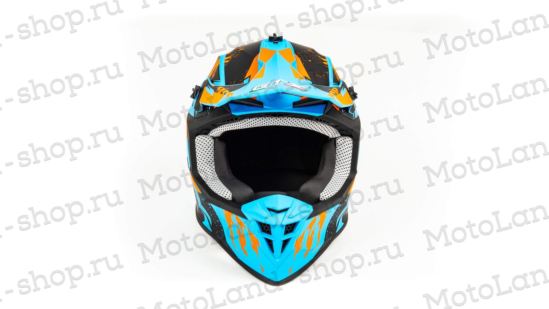 Шлем мото кроссовый GTX 633 №2 (L) BLUE/ORANGE BLACK