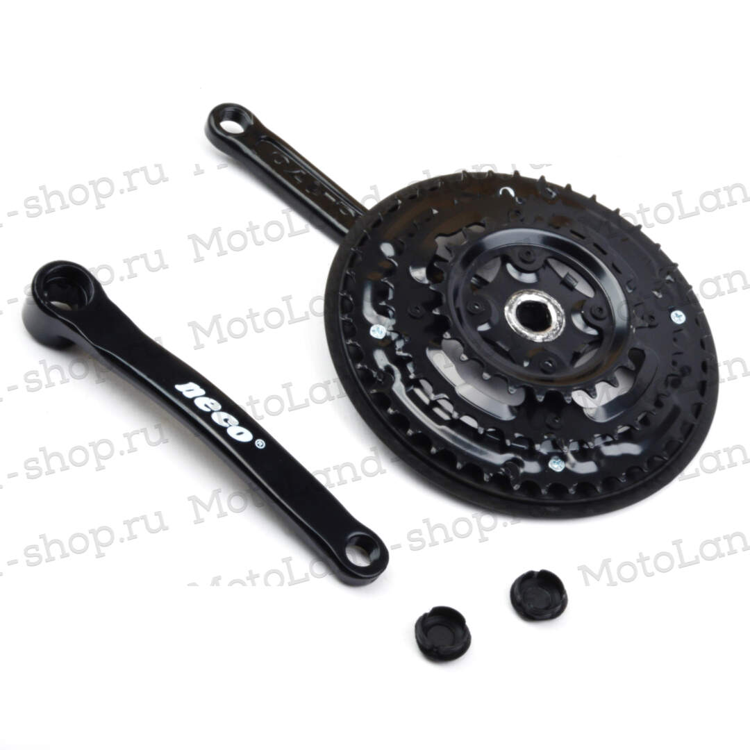 Шатун NECO NSS-3010 звёзды 24/34/42T сталь, черный 170мм