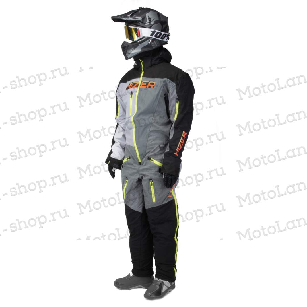 Комбинезон для снегохода HIZER №3 black-gray (текстиль) (XXXL)