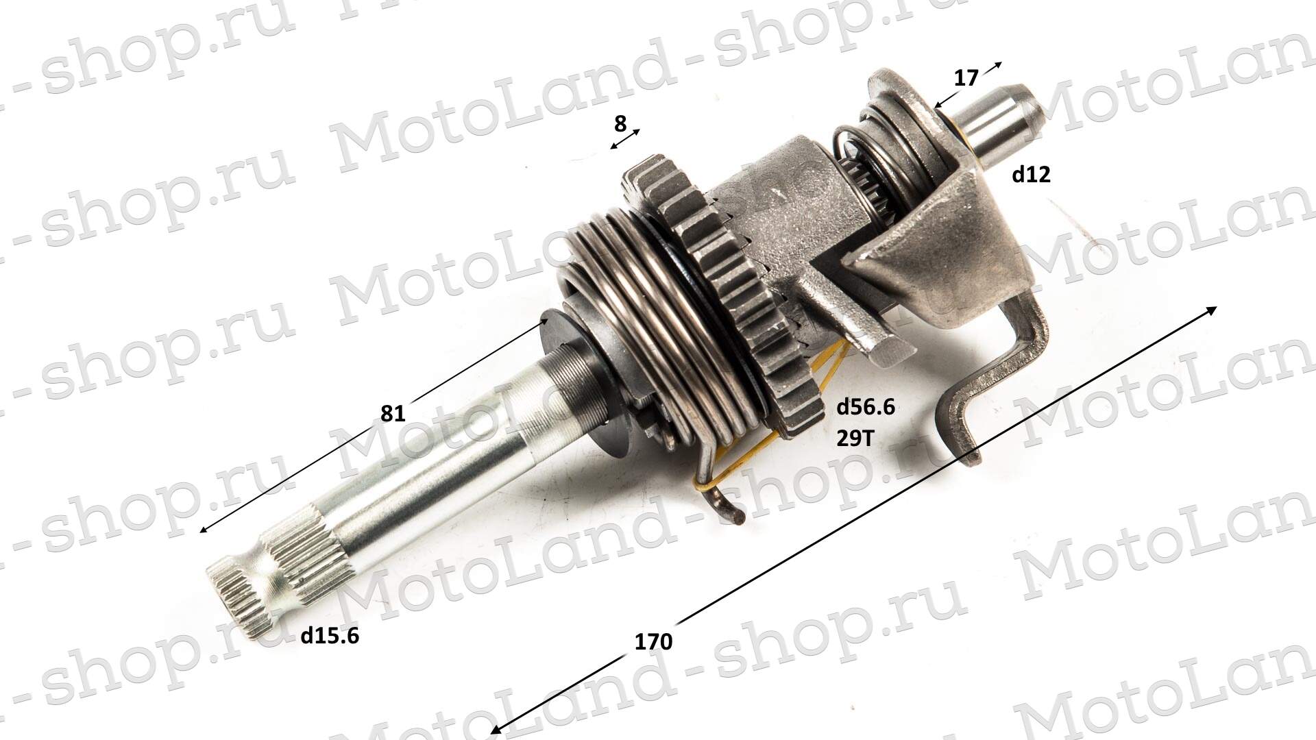 Вал кикстартера в сборе 172FMM-3A (CB250-F) 175FMM (CB300F)