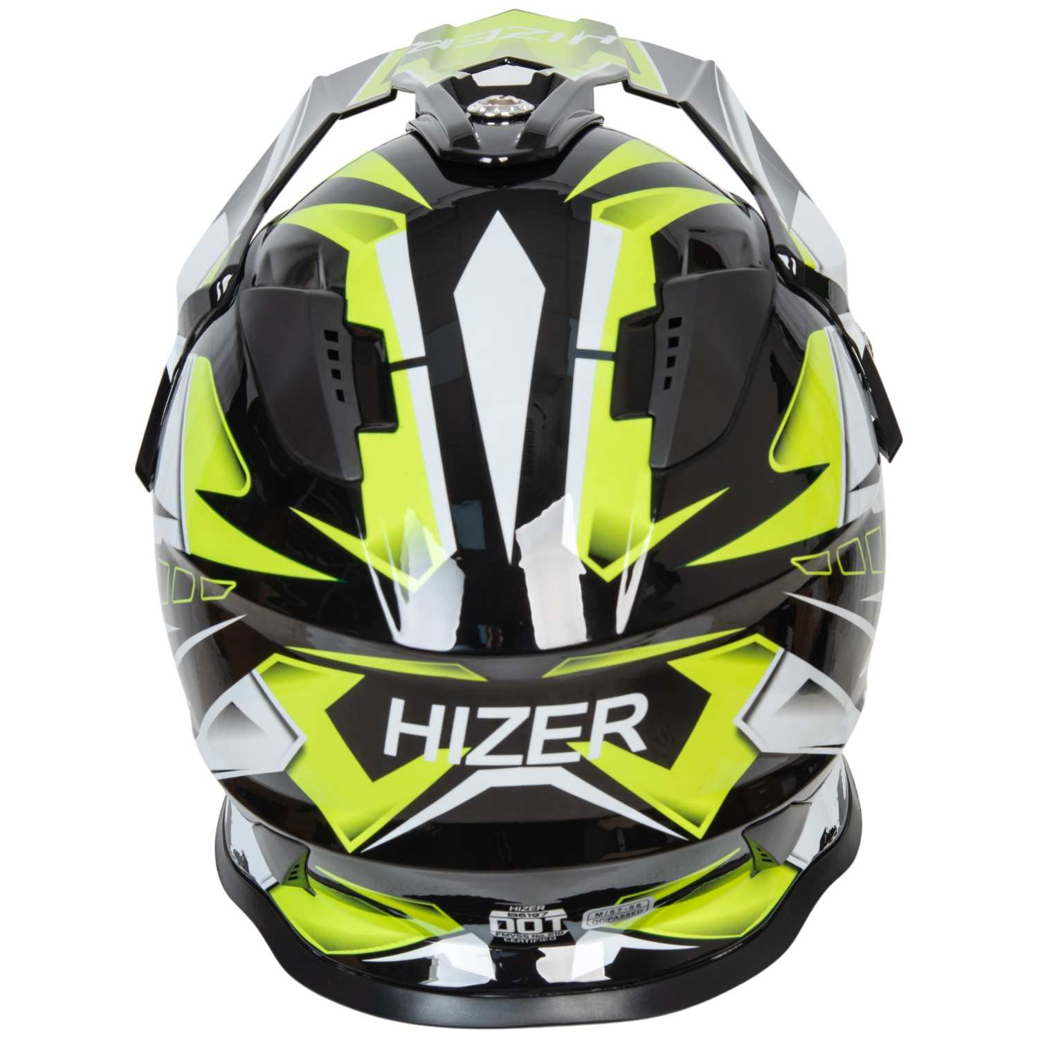 Шлем мото кроссовый HIZER B6197 №5 (S) black/yellow/white