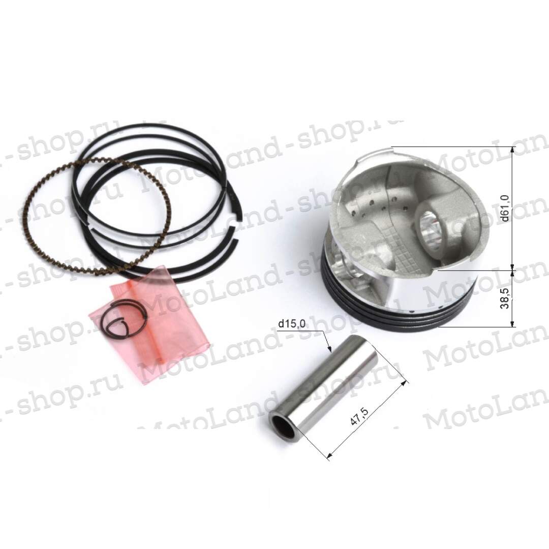 Поршень в сборе 161QMK-B2 200см3 с реверсом d=61mm X-tech