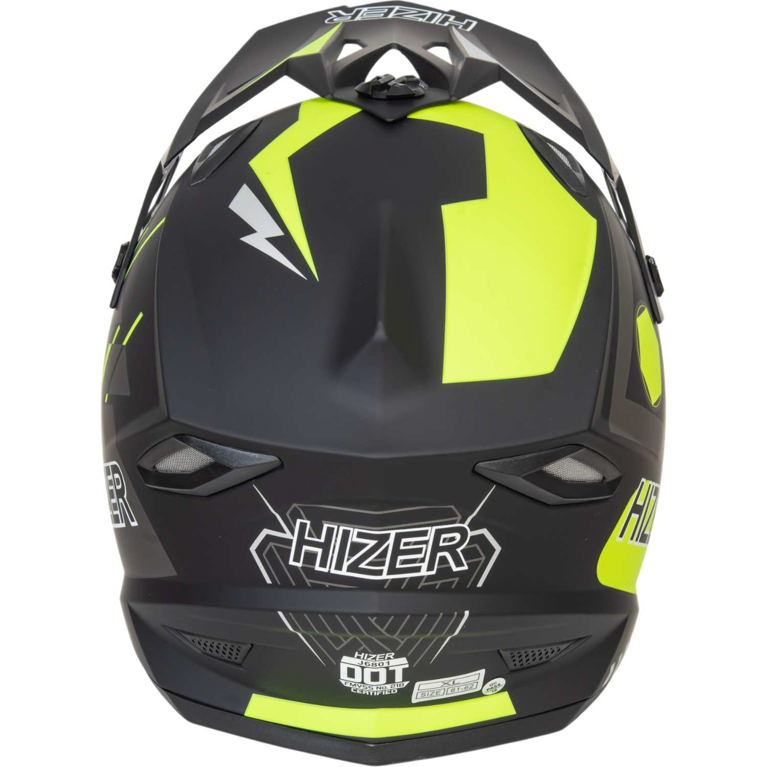 Шлем мото кроссовый HIZER J6801 №1 (XL) gray/lemon