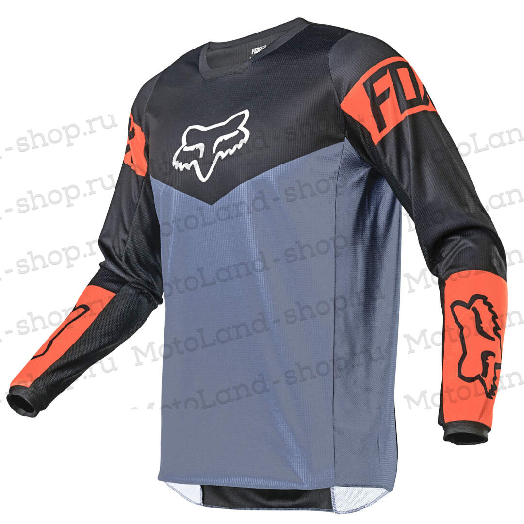Джерси/футболка для мотокросса (детская) FOX №4 / Grey/Orange (рост 130-140 см)