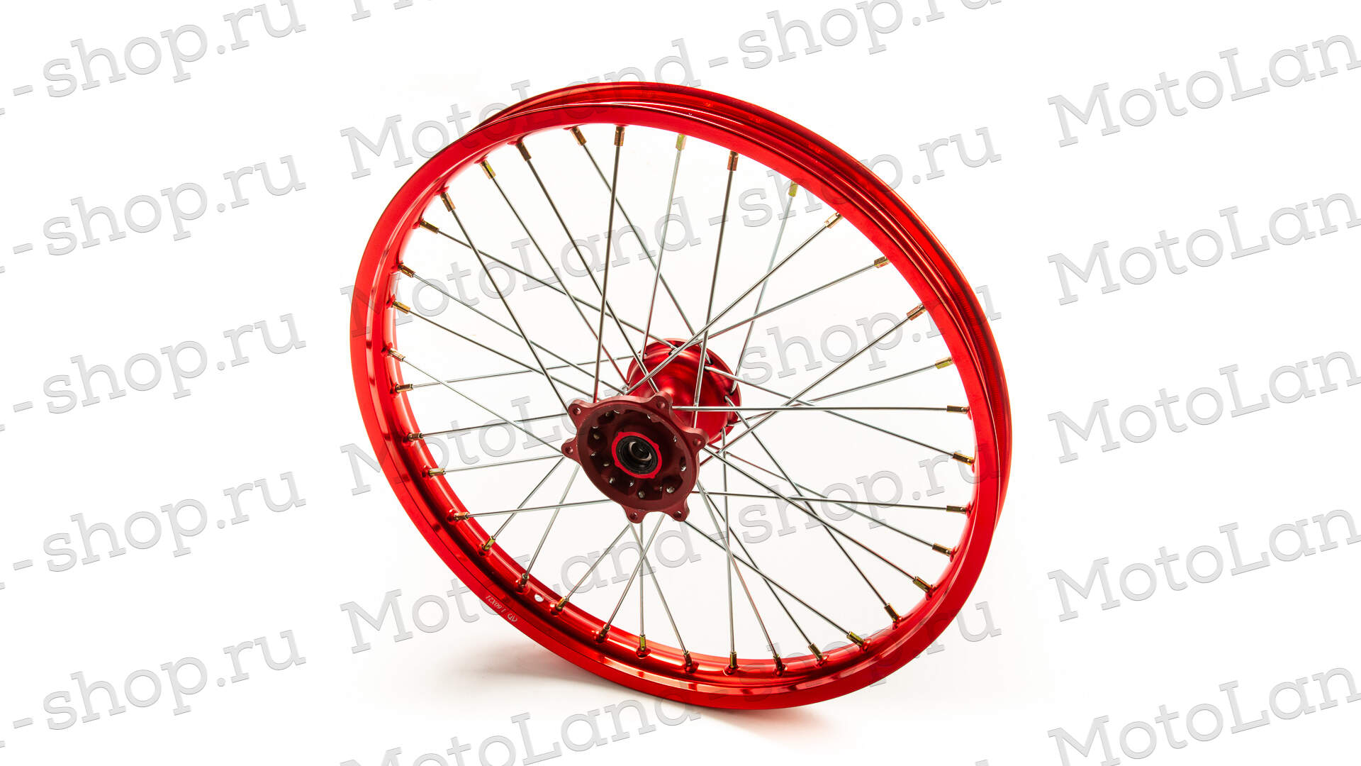 Обод передний 21" (1,60-R21 d=15mm) CNC ступица, алюминий/красный X-TECH (6x116x100)