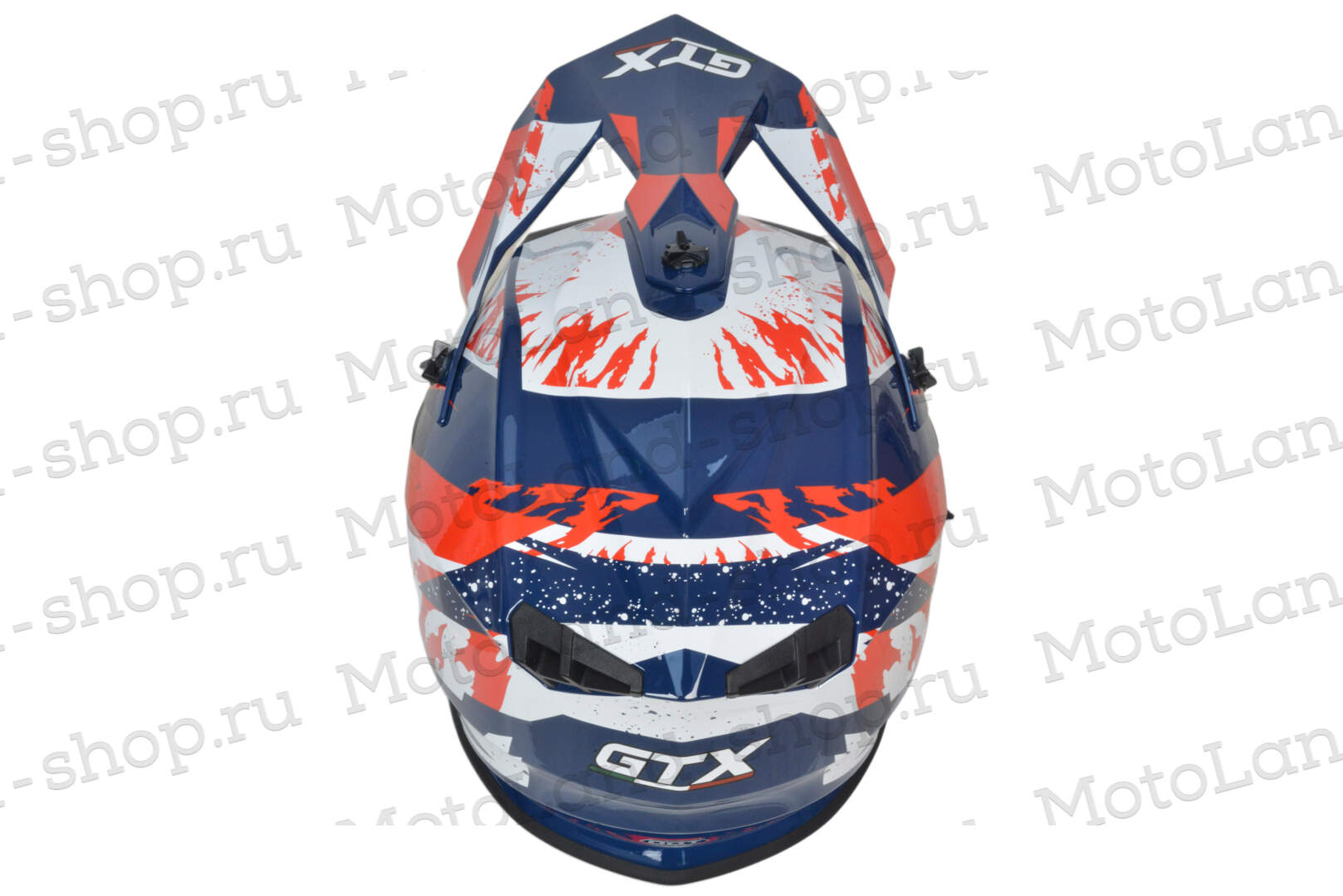 Шлем мото кроссовый GTX 633 №3 (L) BLUE/RED WHITE