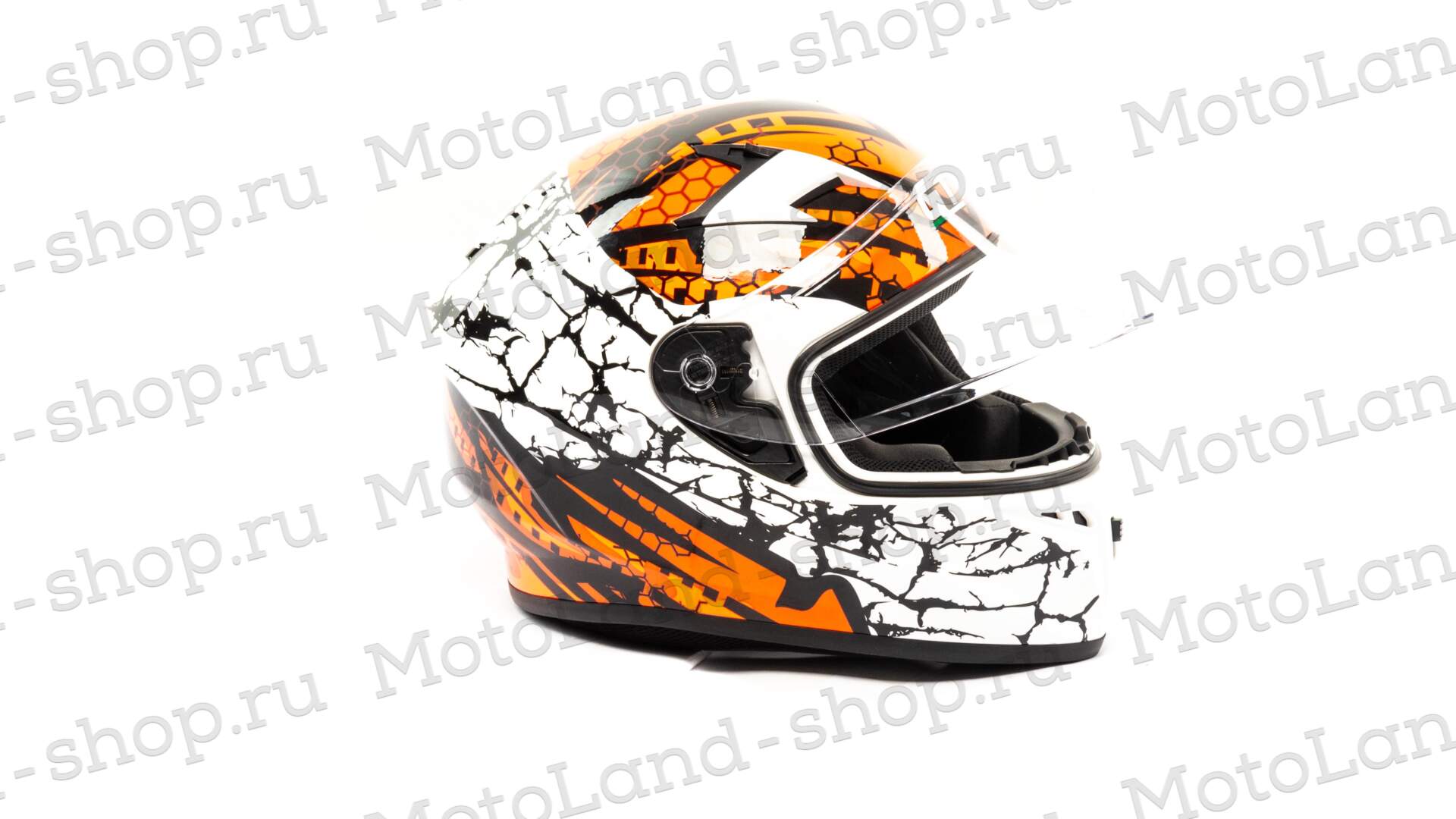 Шлем мото интеграл GTX 578 №6 (XL) WHITE/FLUO ORANGE RED BLACK