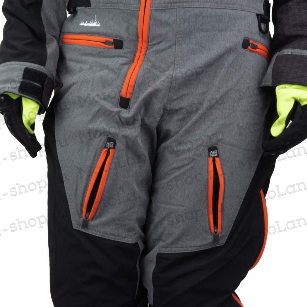 Комбинезон для снегохода GTX №3 black-orange (текстиль) (M)