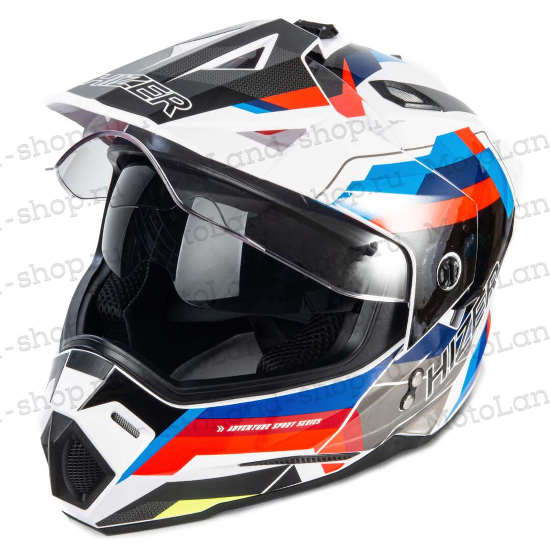 Шлем мото мотард HIZER J6802 №7 (XXL) ADVENTURE (2 визора)