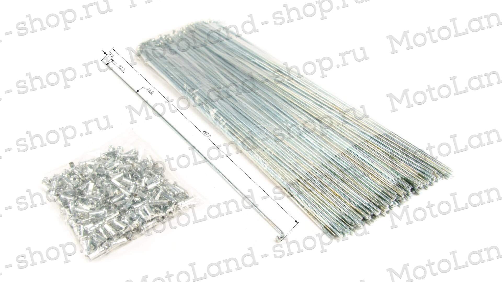 Спица + нипель 235 mm d=2 mm (уп. 144шт.) Спица + нипель 235 mm d=2 mm (уп. 144шт.)