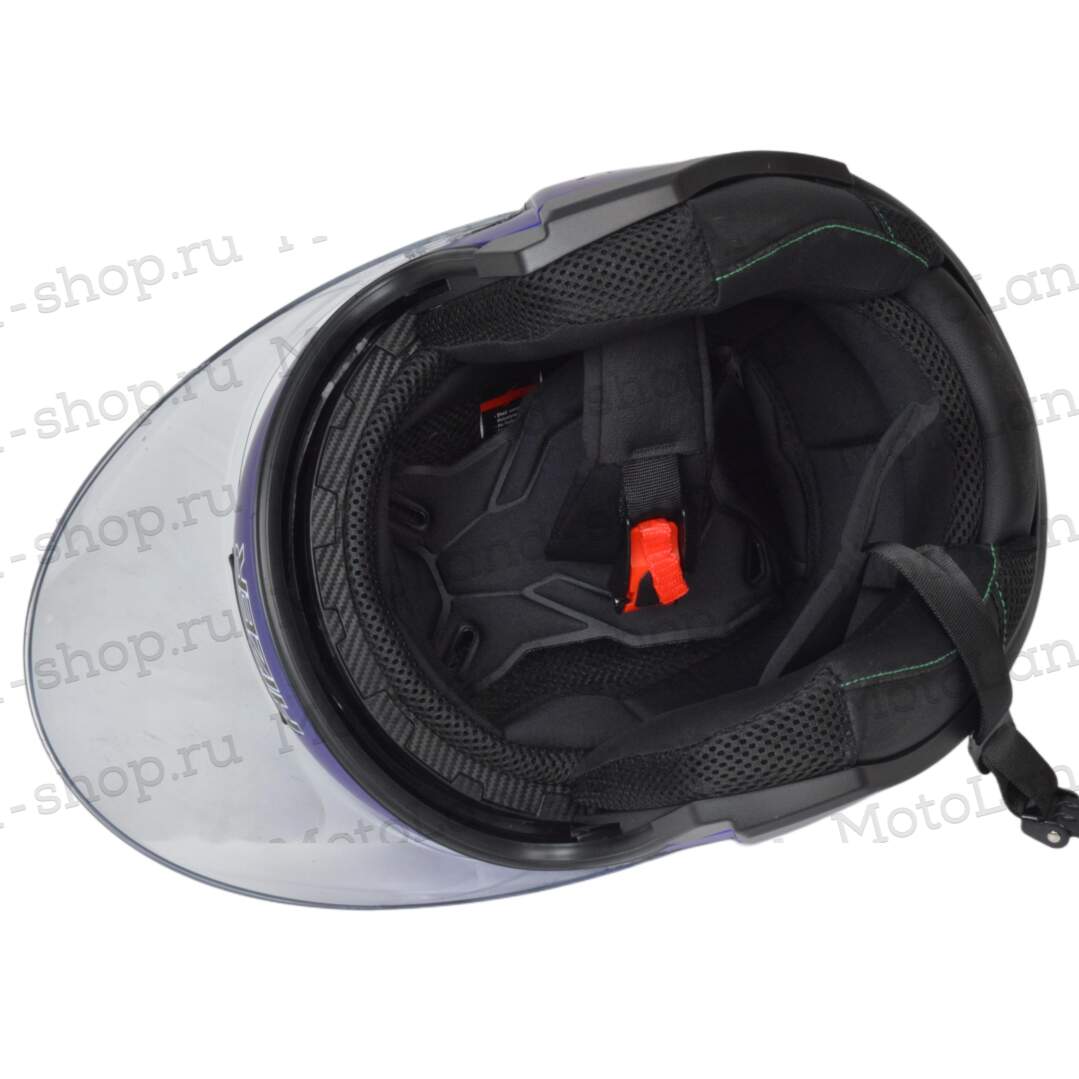 Шлем мото открытый HIZER J232 №2 (XL) matte blue (2 визора)