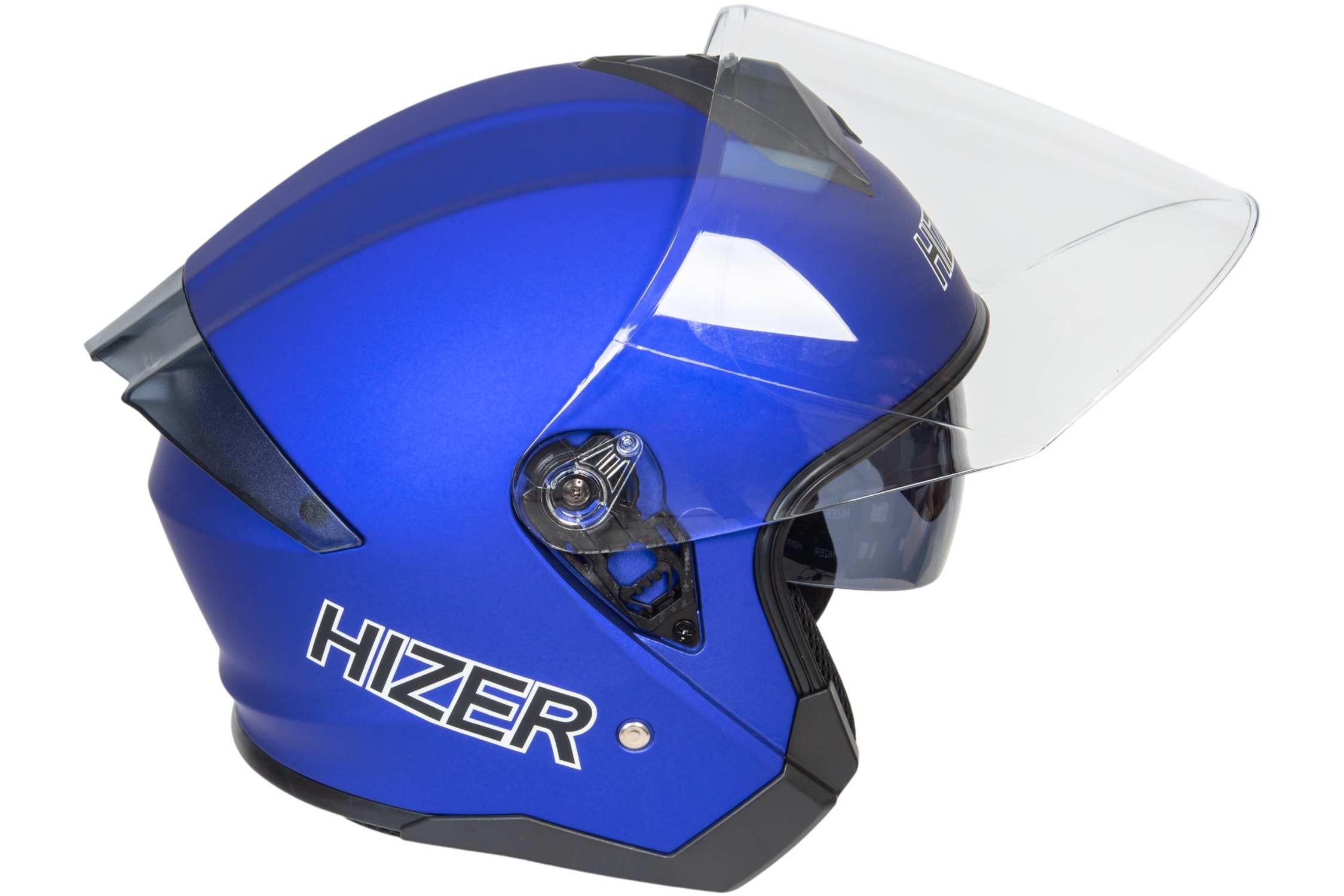 Шлем мото открытый HIZER J232 №2 (L) matte blue (2 визора)