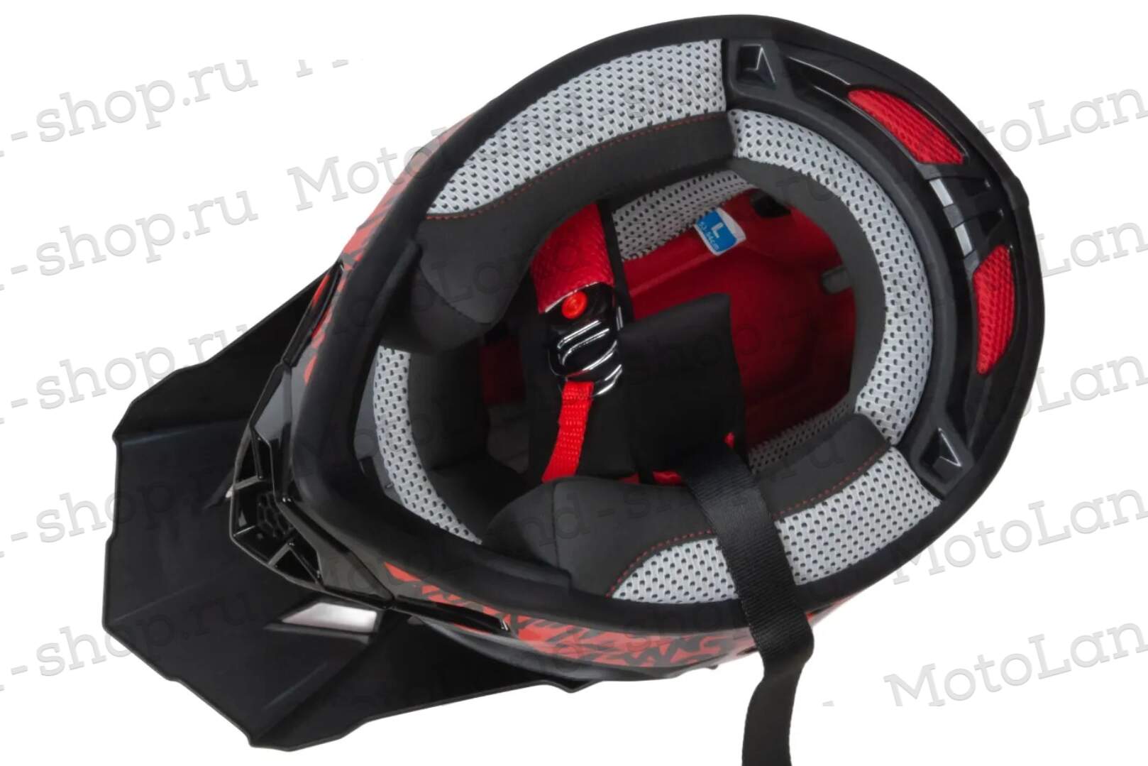 Шлем мото кроссовый GTX 632S №2 (M) BLACK / RED детский (51-52)