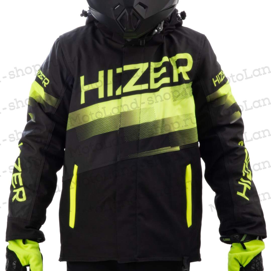 Куртка для снегохода (детская) HIZER №4 black-yellow (текстиль) (12Y)