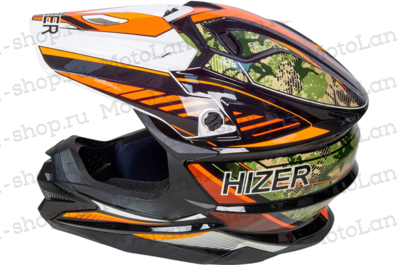 Шлем мото кроссовый HIZER J6803 №6 (S) BLACK/NEON/ORANGE