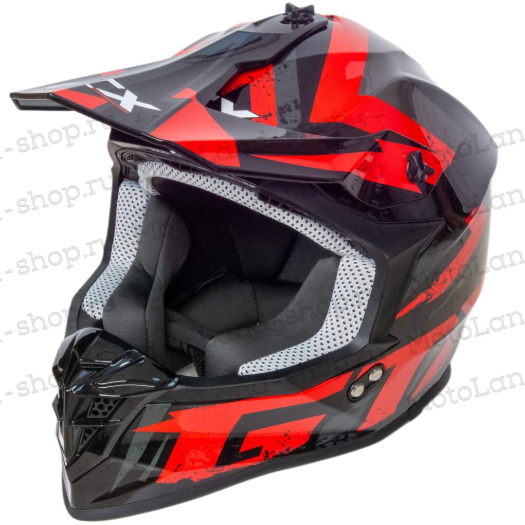 Шлем мото кроссовый GTX 633 №10 (XL) BLACK/RED GREY