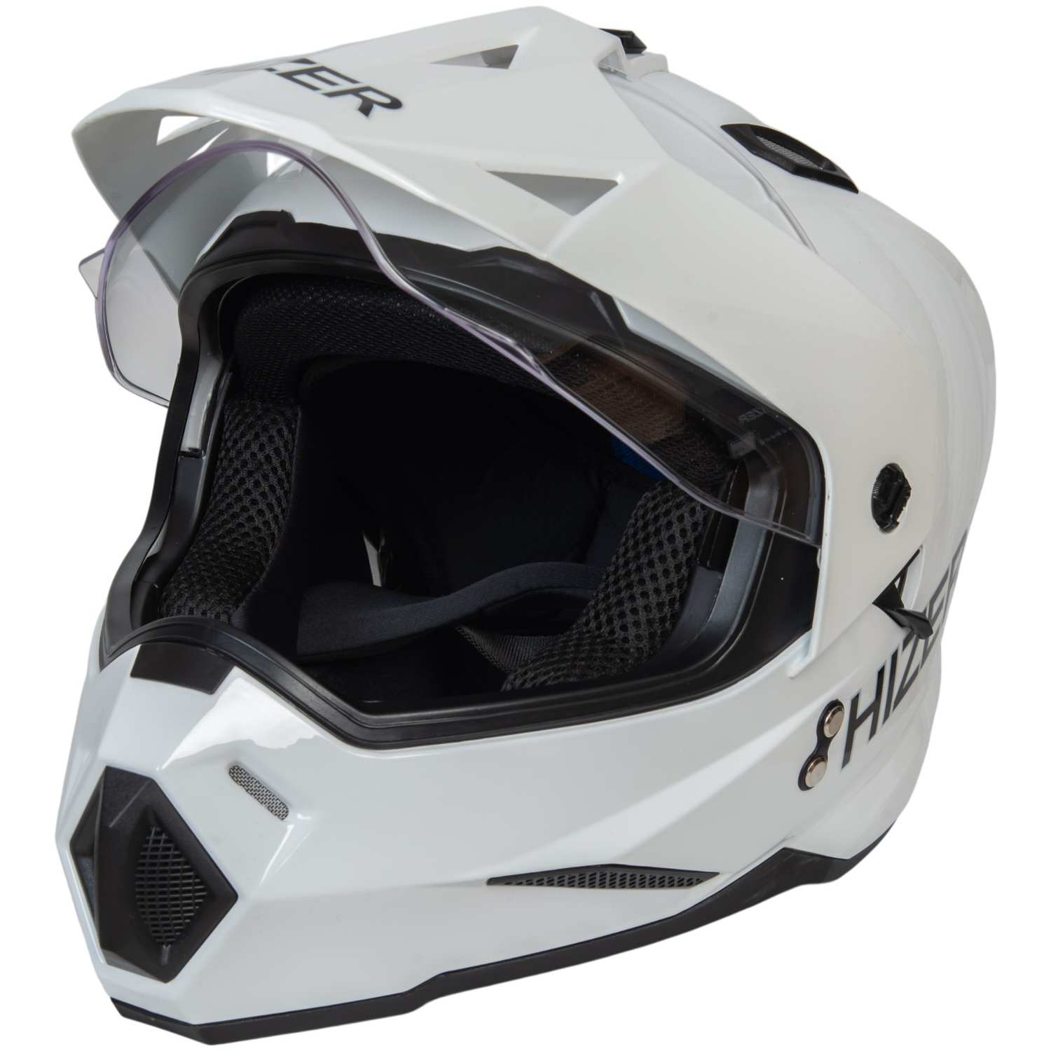 Шлем мото мотард HIZER J6802 №2 (XL) white (2 визора)