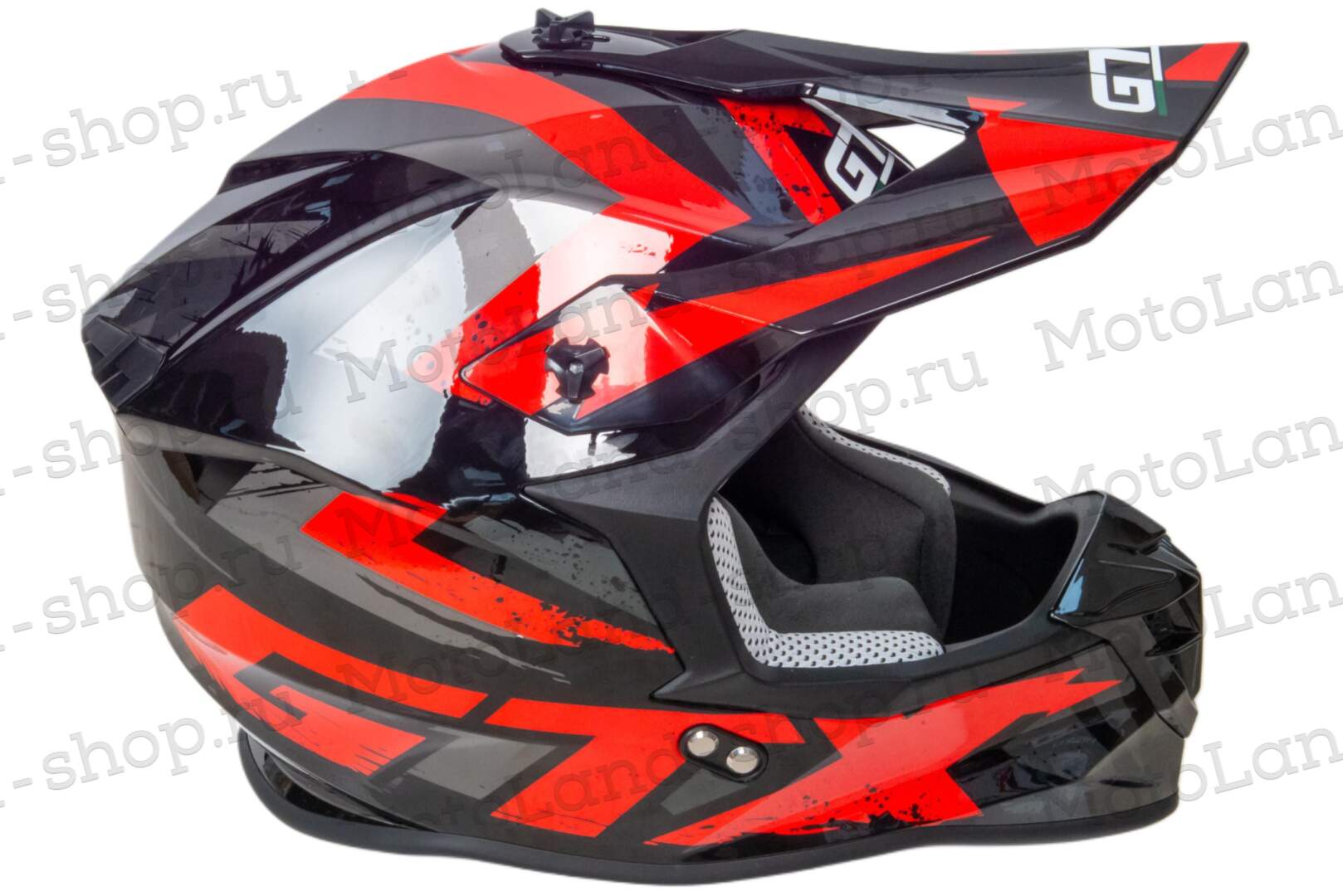 Шлем мото кроссовый GTX 633 №10 (S) BLACK/RED GREY