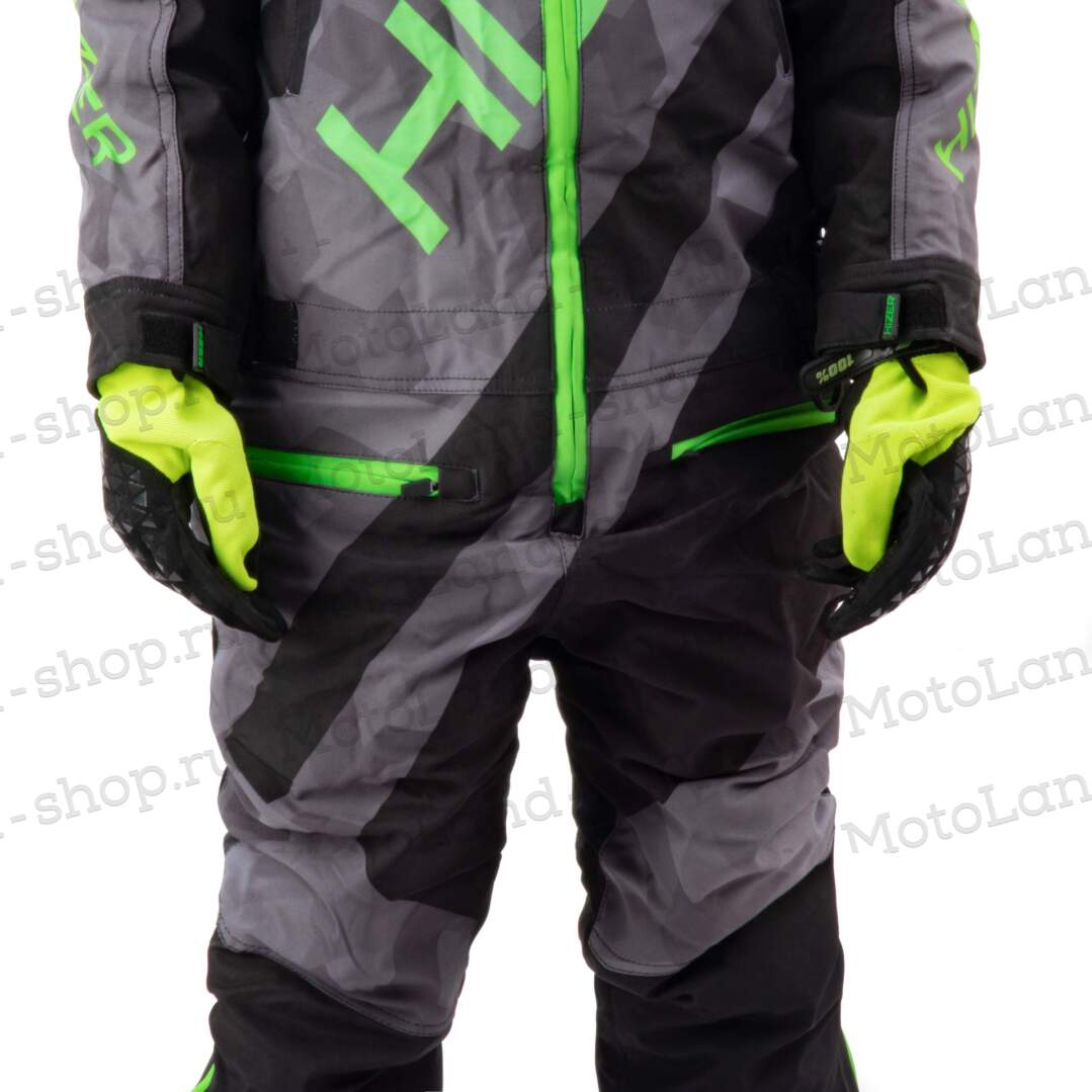 Комбинезон для снегохода (детский) HIZER №5 black-green (текстиль) (16Y)