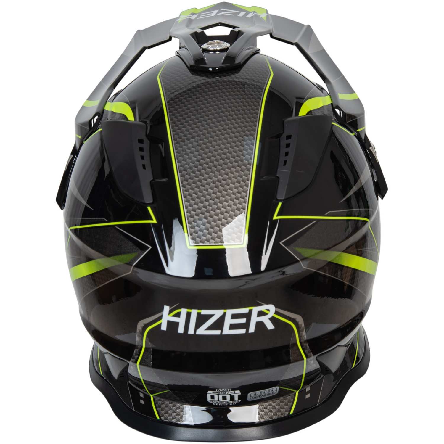 Шлем мото мотард HIZER B6197-1 №4 (S) black/yellow купить в