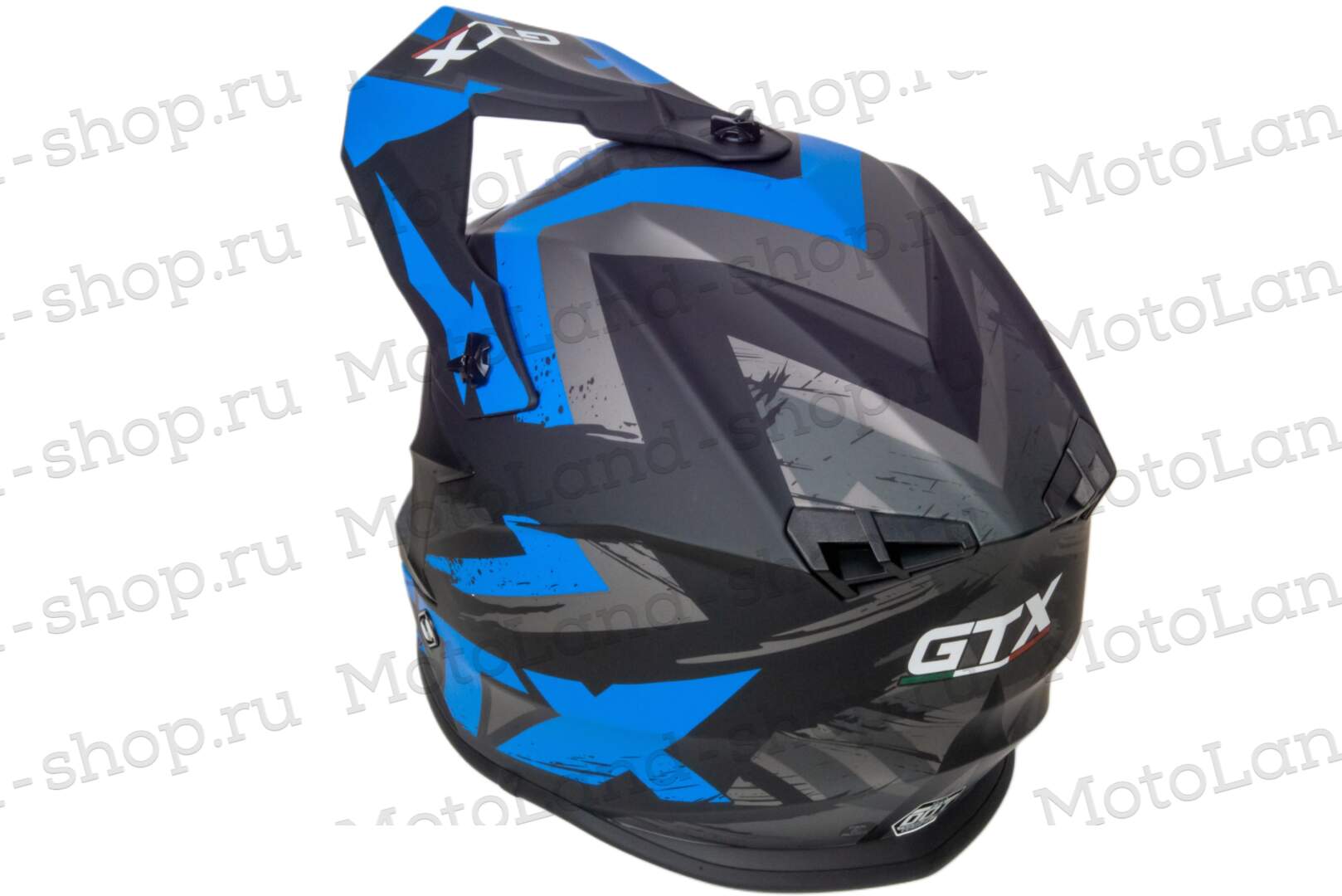 Шлем мото кроссовый GTX 633 №9 (L) BLACK/BLUE GREY